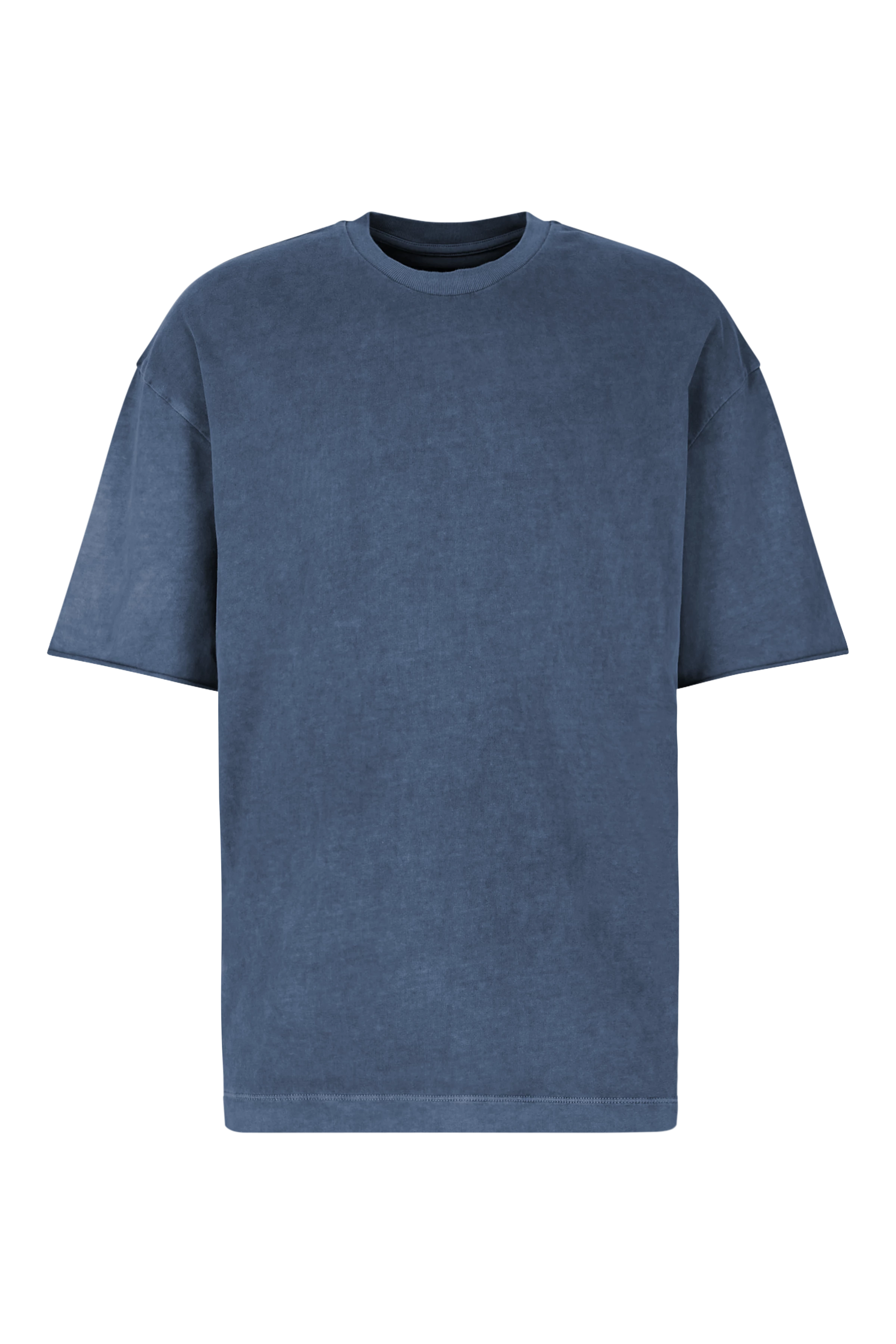 EROS - washed look t-shirt with rolled edge - men - blue - Freisteller Frontansicht