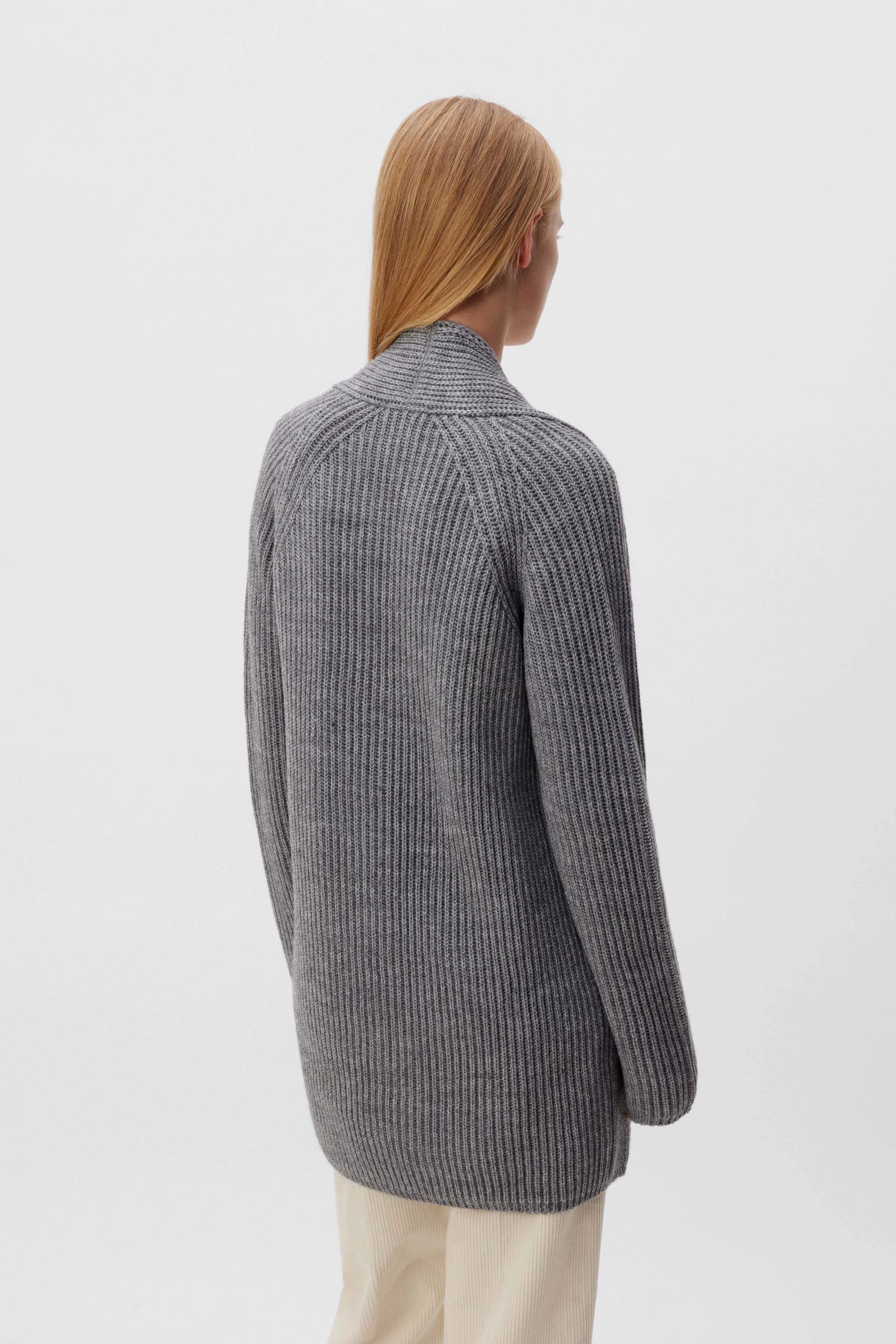 BLUMA - vest van wol-alpaca mix - dames - grijs - Rückansicht