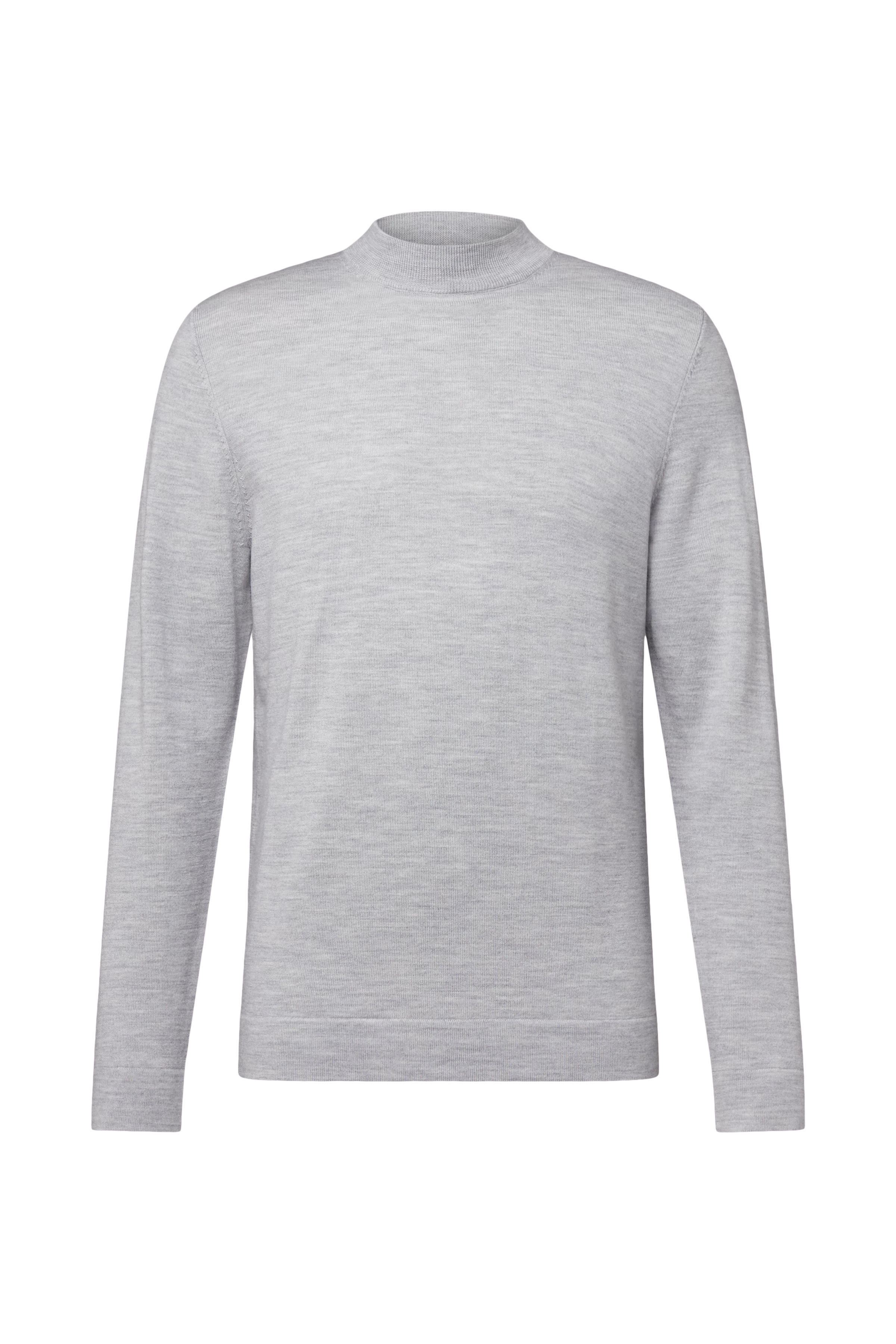 ARWON - Fitted Rollkragenpullover in 100% Merinowolle - Herren - grau - Freisteller Frontansicht