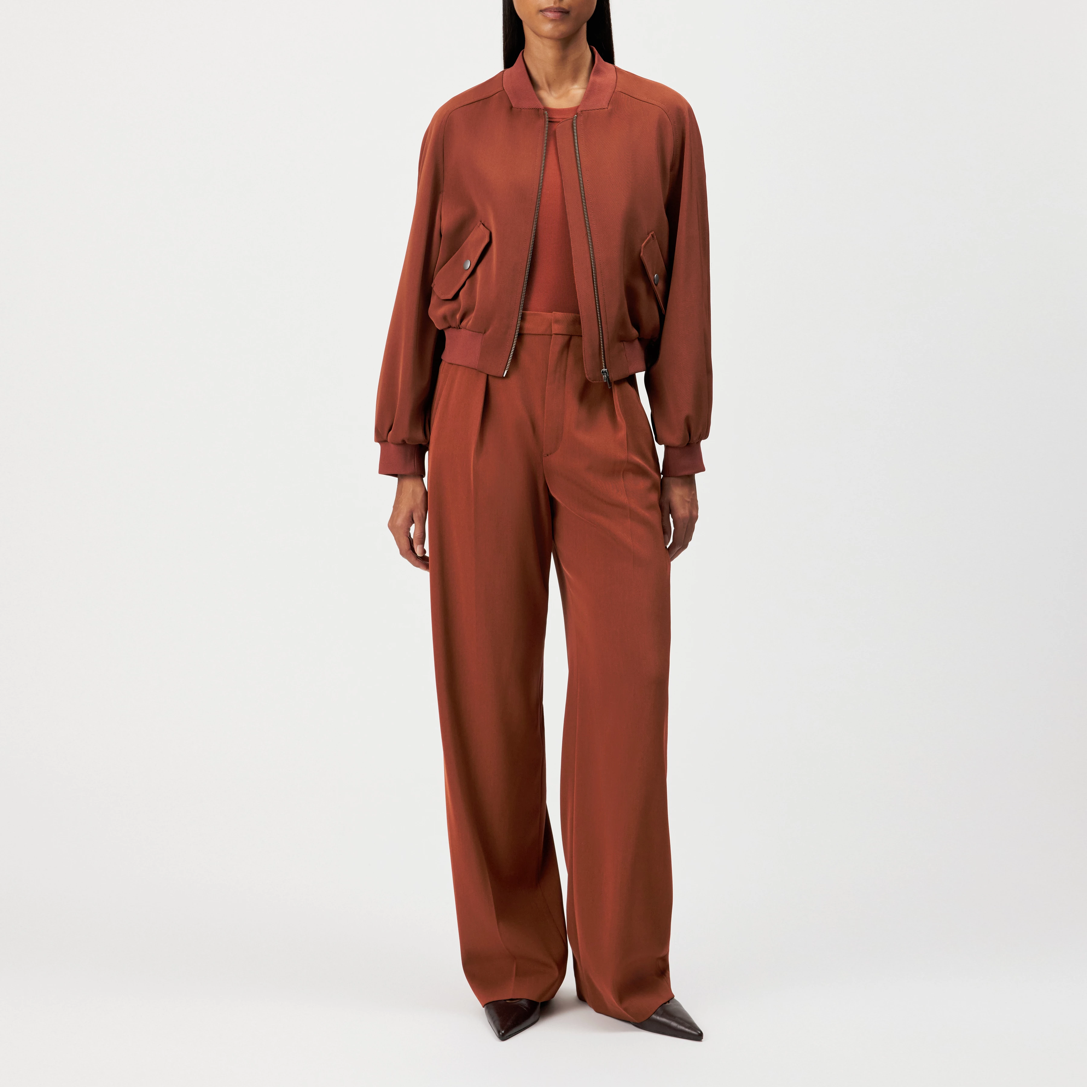 MARHAM - Blousonjacke in Techno-Gewebe - Damen - rot - Ganzkörper-Frontansicht
