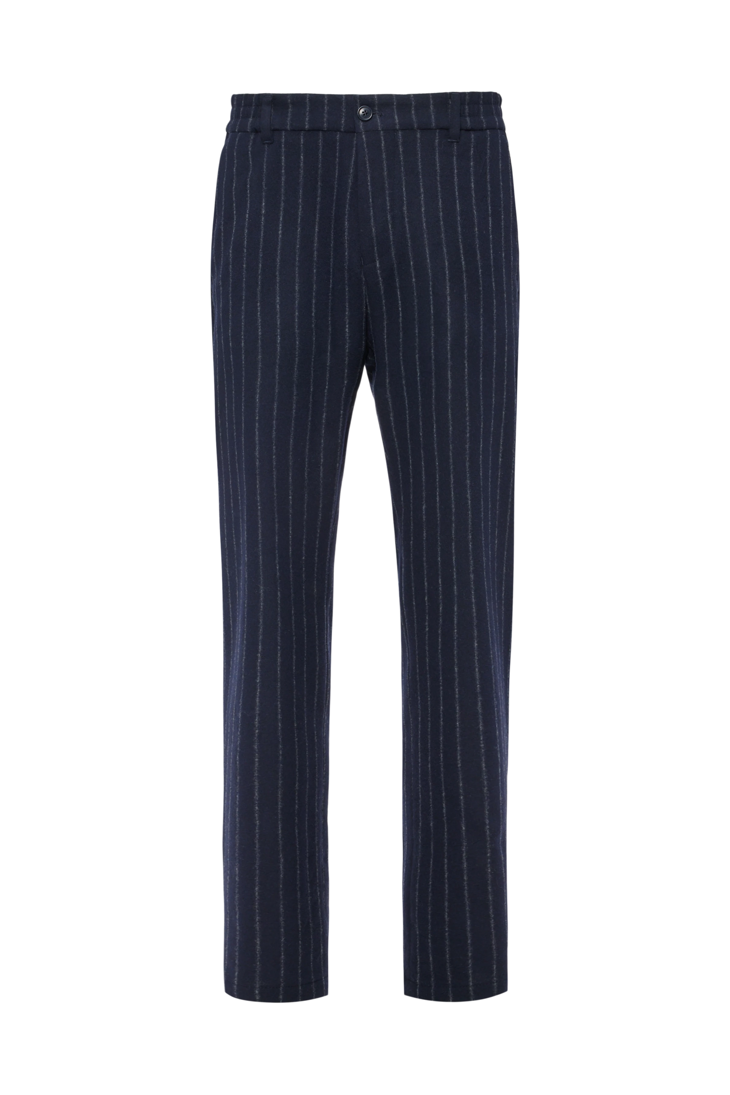 GARONA_B - Casual chinos in flannel - men - blue - Freisteller Frontansicht