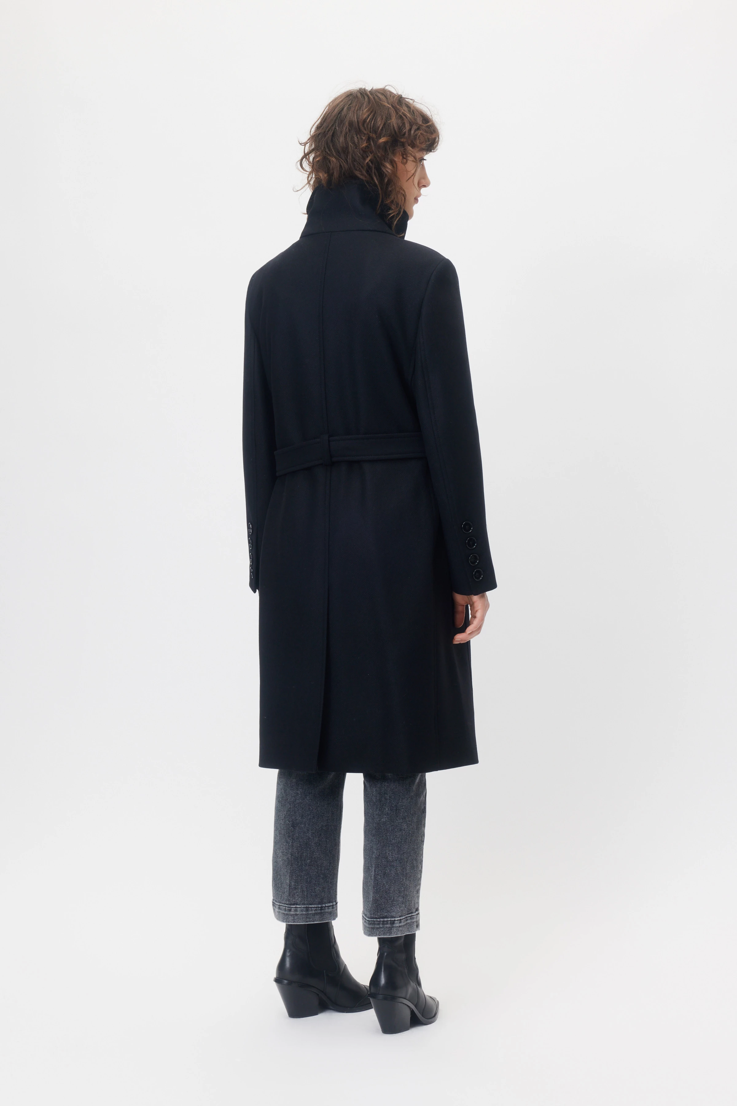 LEWISHAM - Uniformmantel in winterlicher Woll-Mischung - Damen - schwarz - Rückansicht