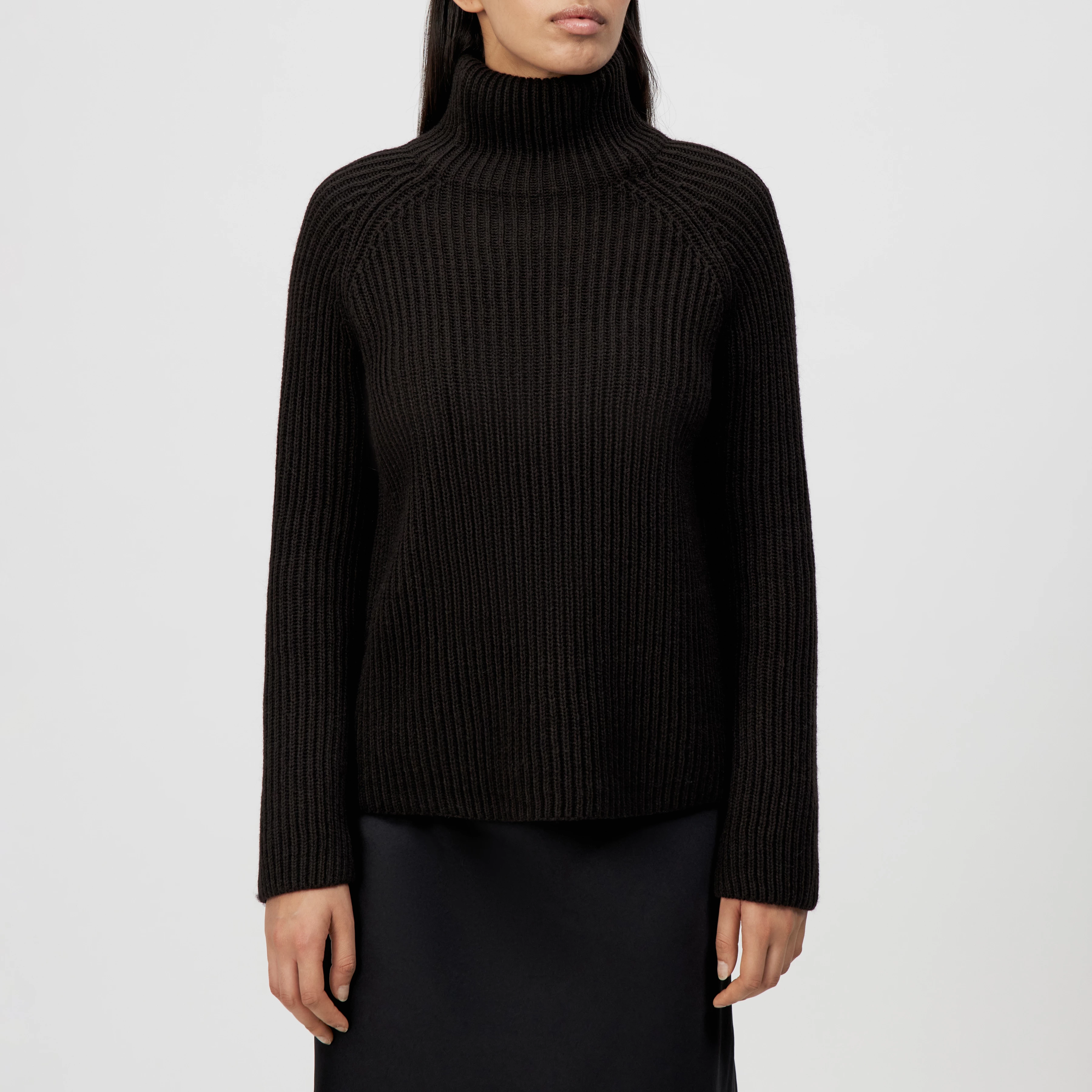 ARWEN - Pull à col roulé en mélange de laine et d'alpaga - women - marron - Frontansicht