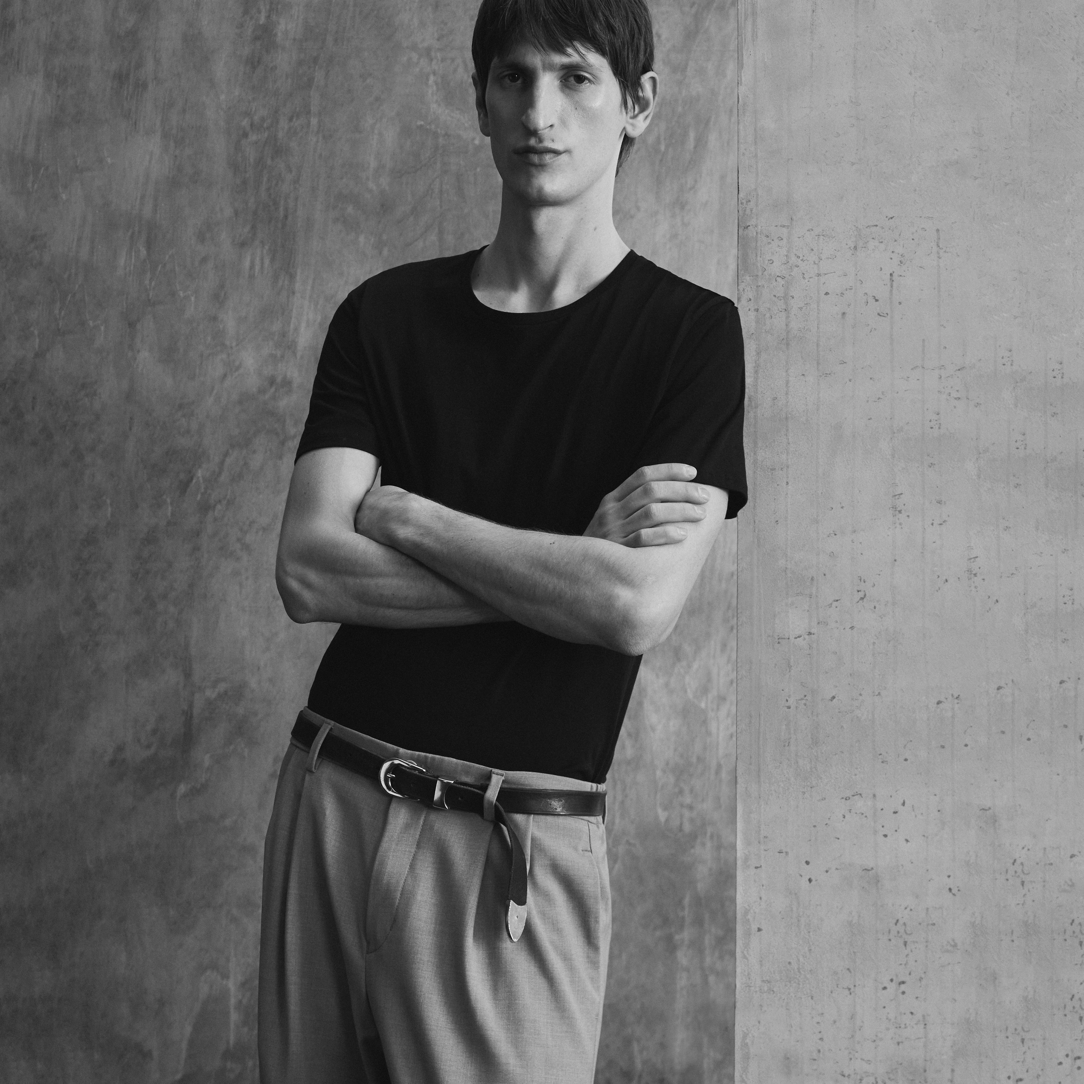 CARLO - Fitted T-shirt in cleaner Baumwolle - Herren - schwarz