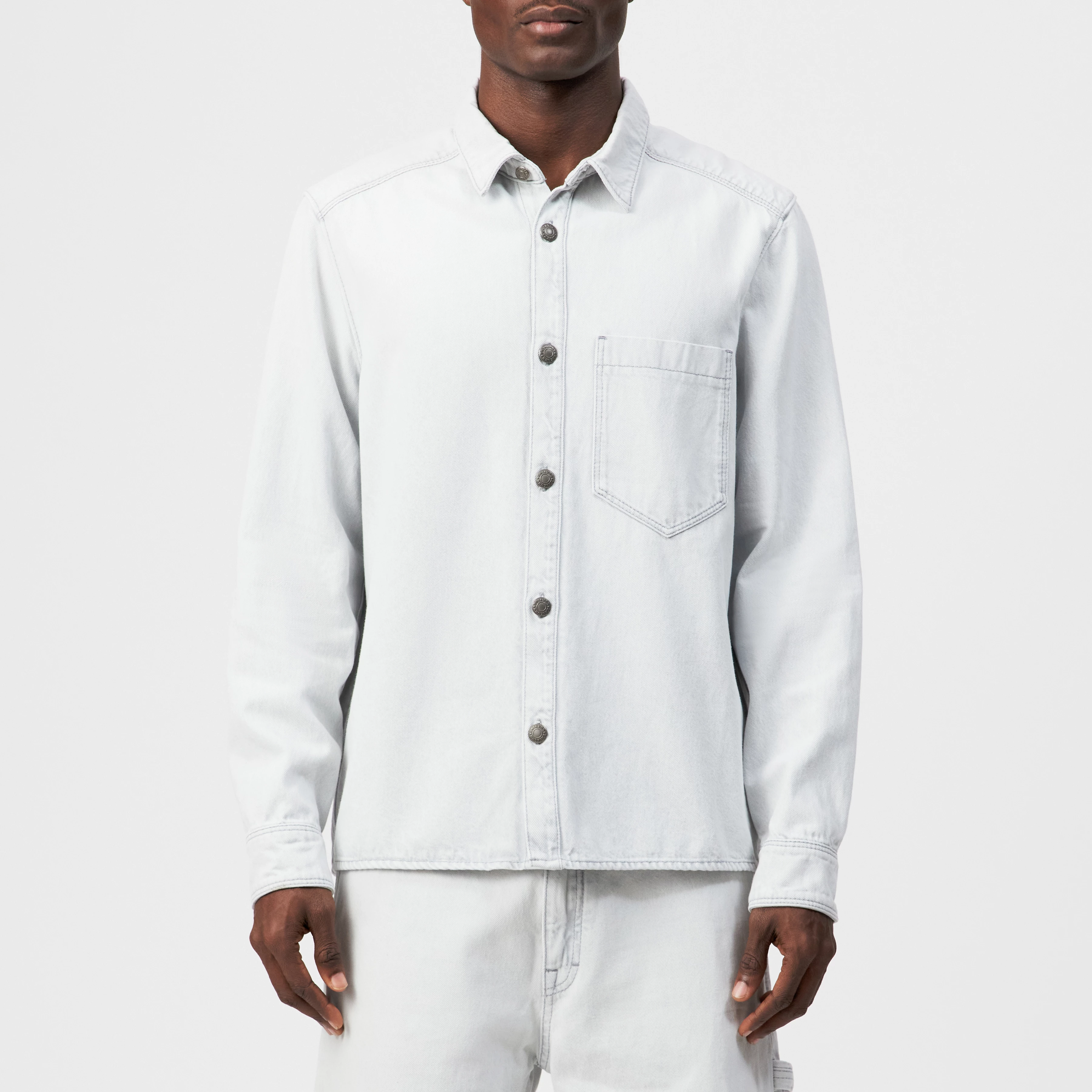 DIEGGO - Overshirt med brystlomme i denim - men - grå - Frontansicht