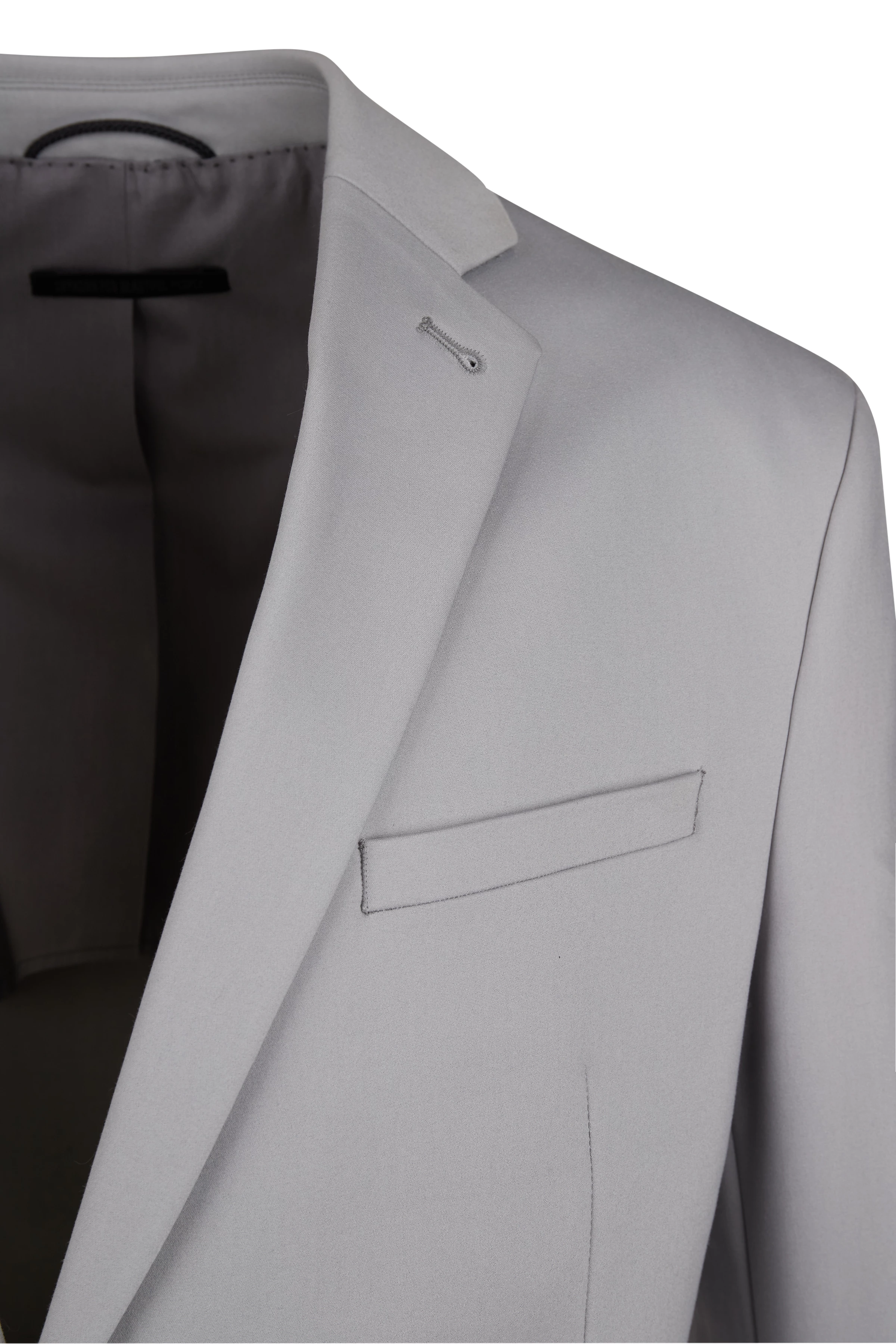 HORLEY - Slim Fit Sakko mit fallendem Revers in Techno-Stretch - Herren - grau - Freisteller Detailansicht