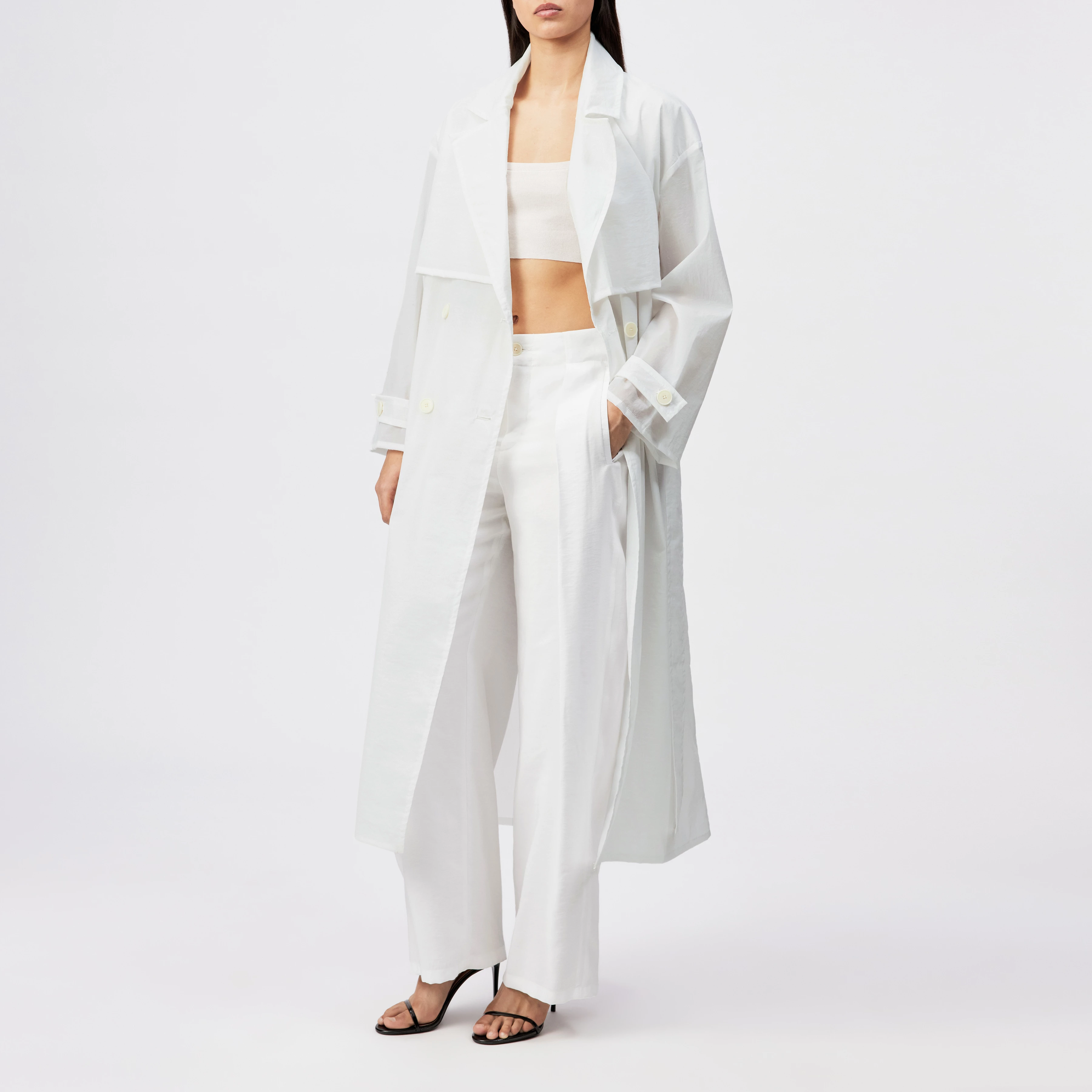 AVETON - Relaxed Fit Coat - women - off white - Ganzkörper-Frontansicht