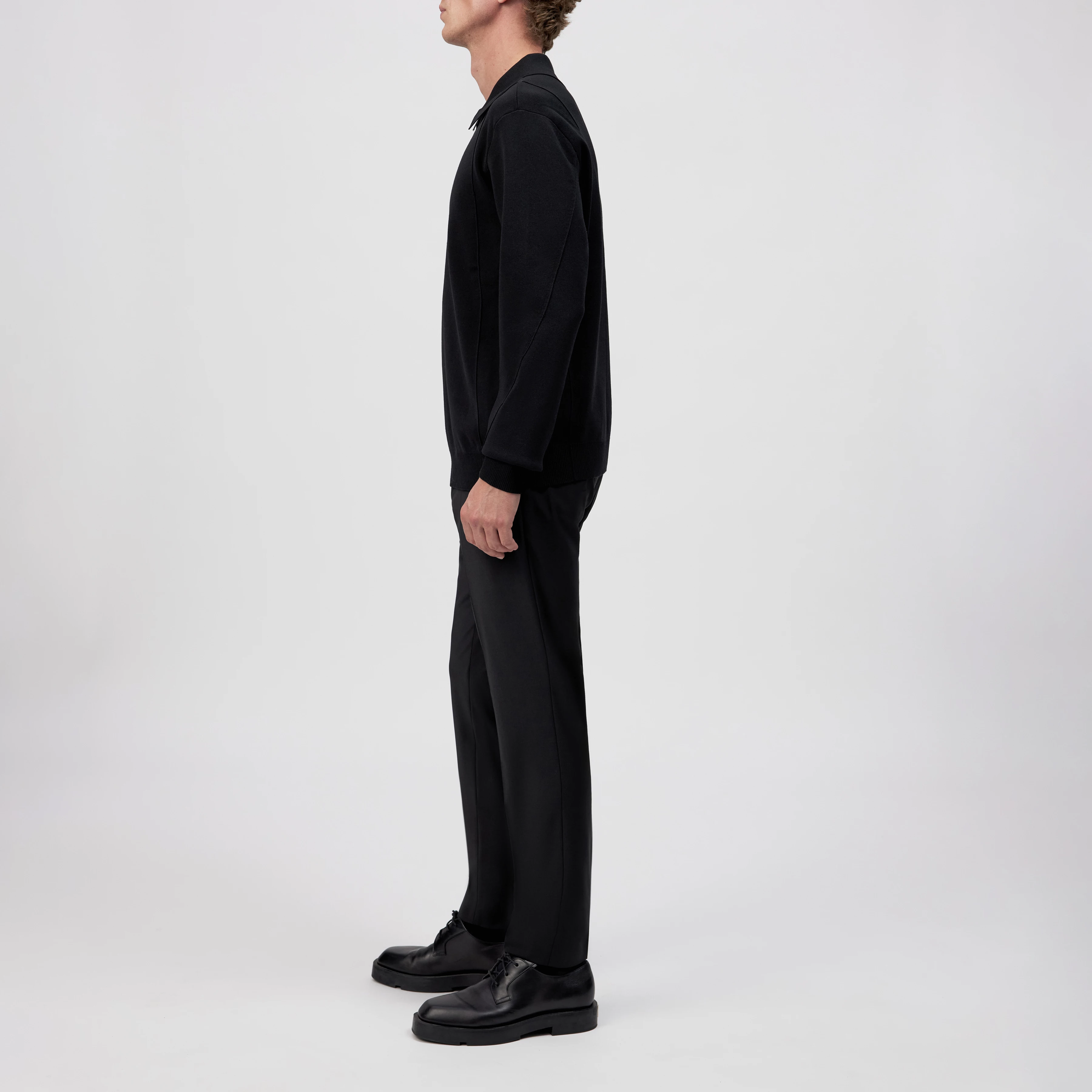 GAVVIN - Pullover mit Zipper in Baumwoll-Mix - Herren - schwarz - Seitenansicht