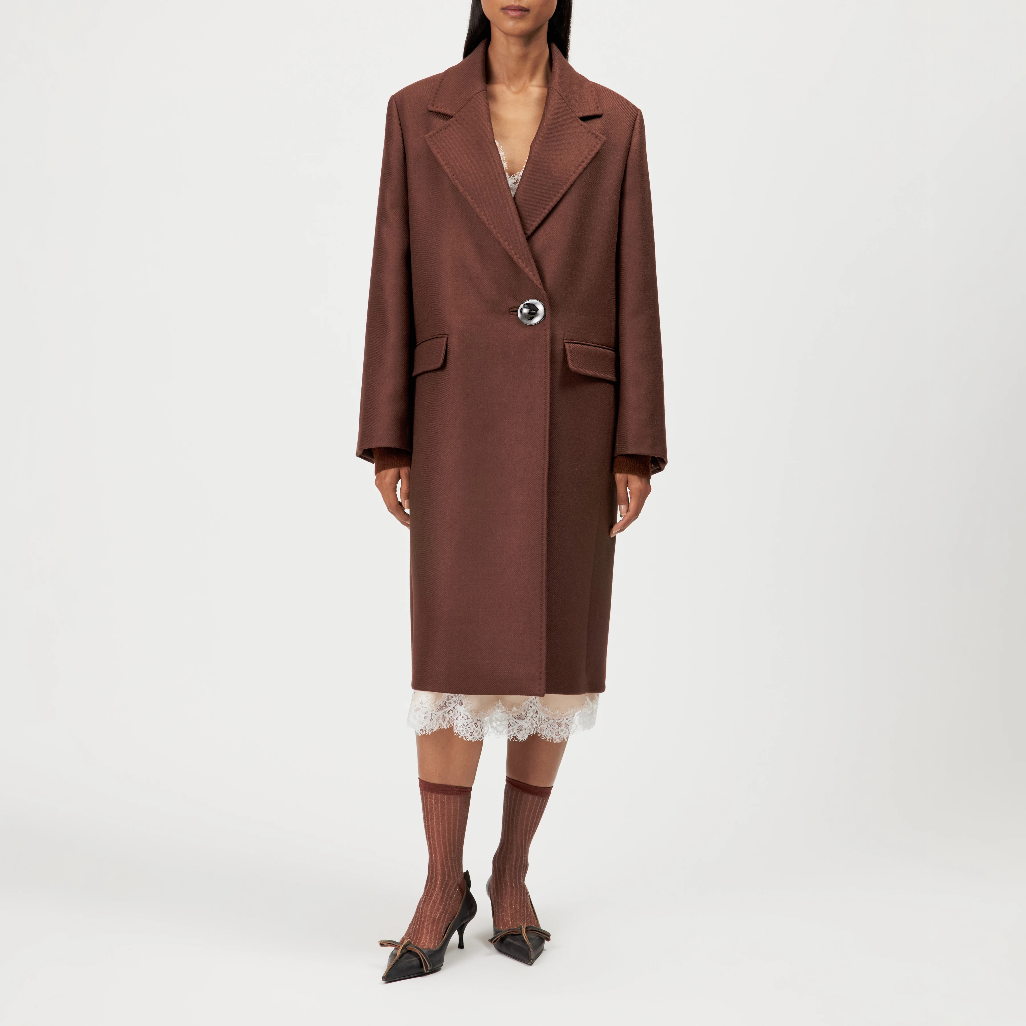 WALDRON_1 - Oversized virgin wool coat - women - brown - Frontansicht