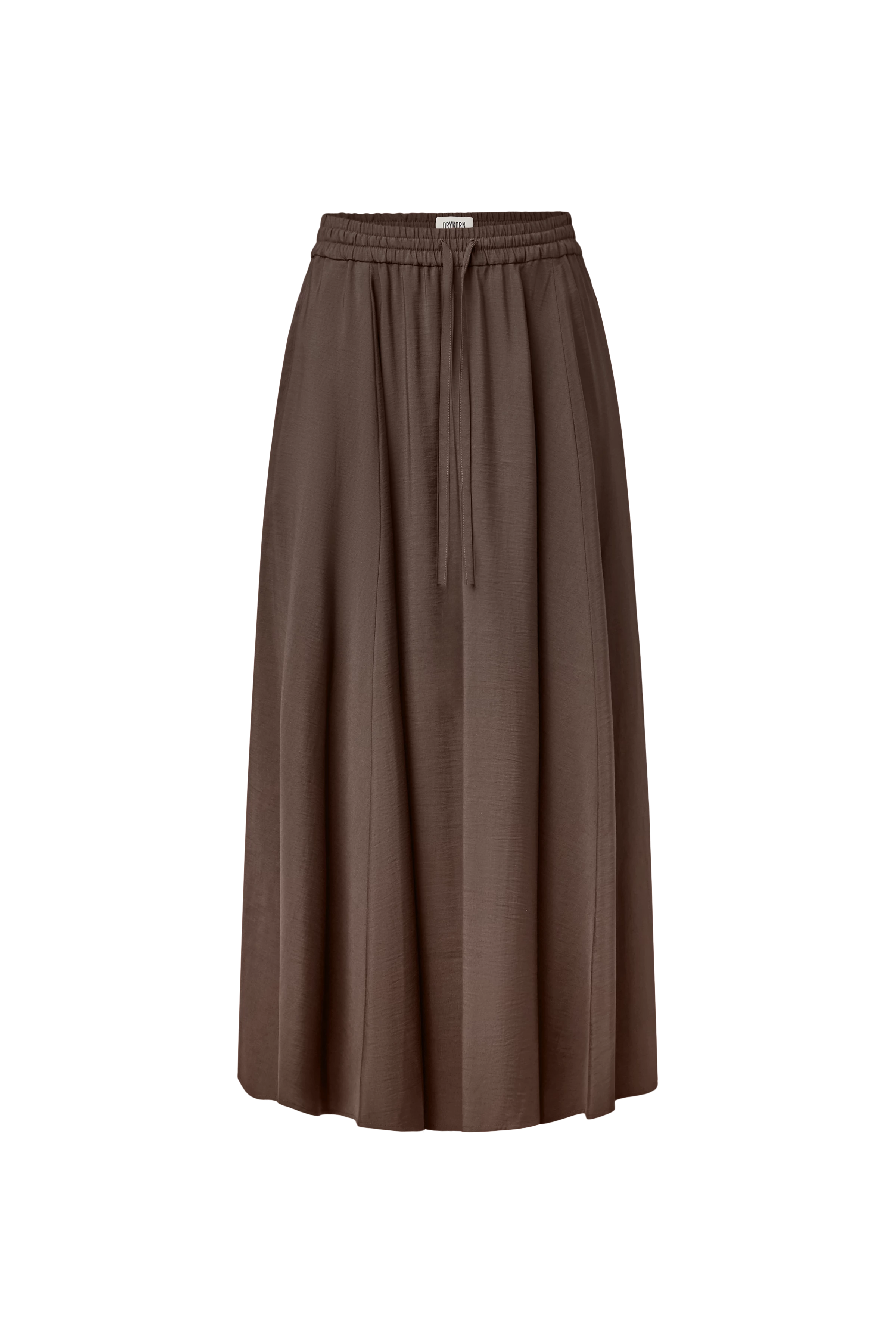 QERIME_1 - Jupe évasée en twill fluide - women - marron - Freisteller Frontansicht