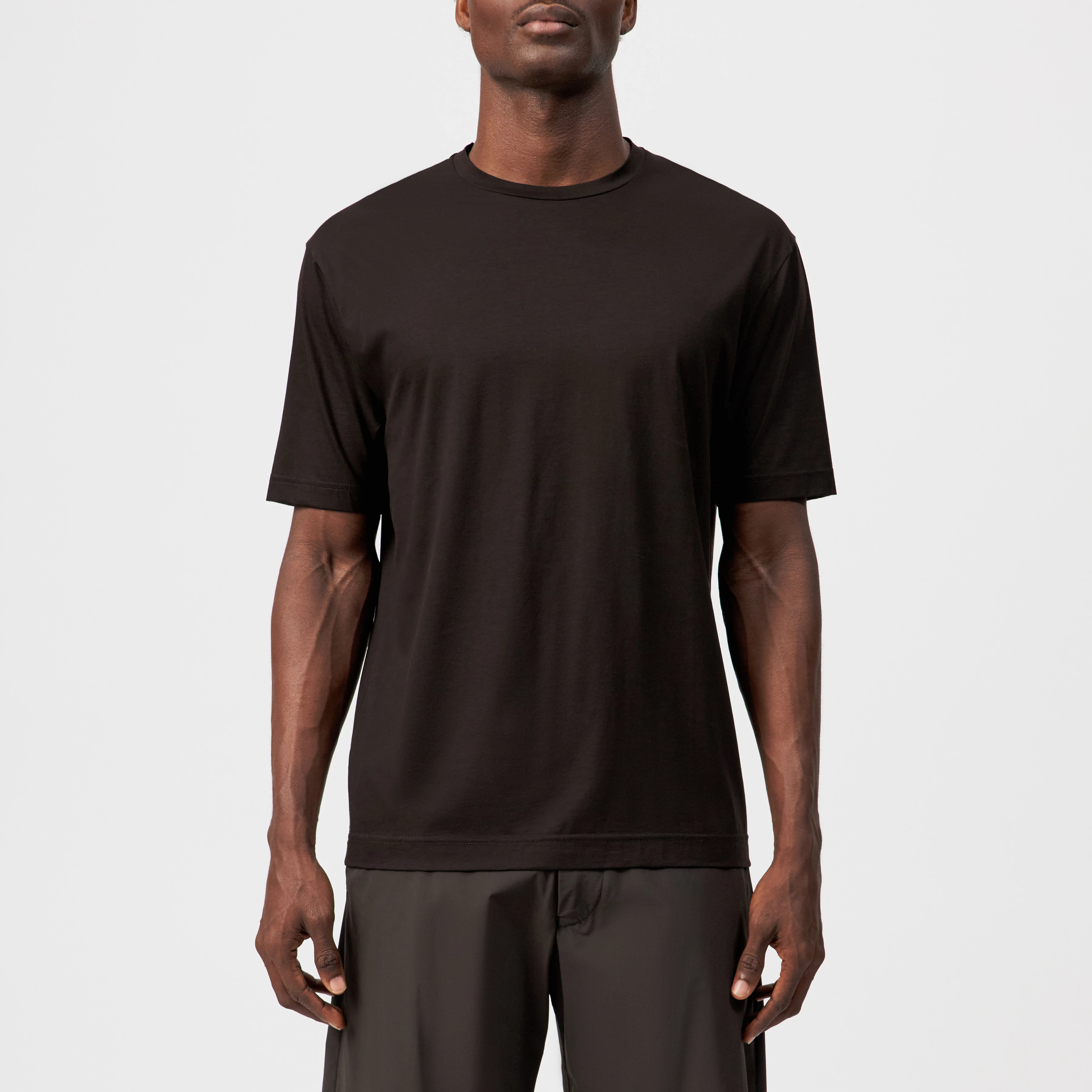 GILBERD - T-shirt in blended cotton modal - men - brown - Frontansicht