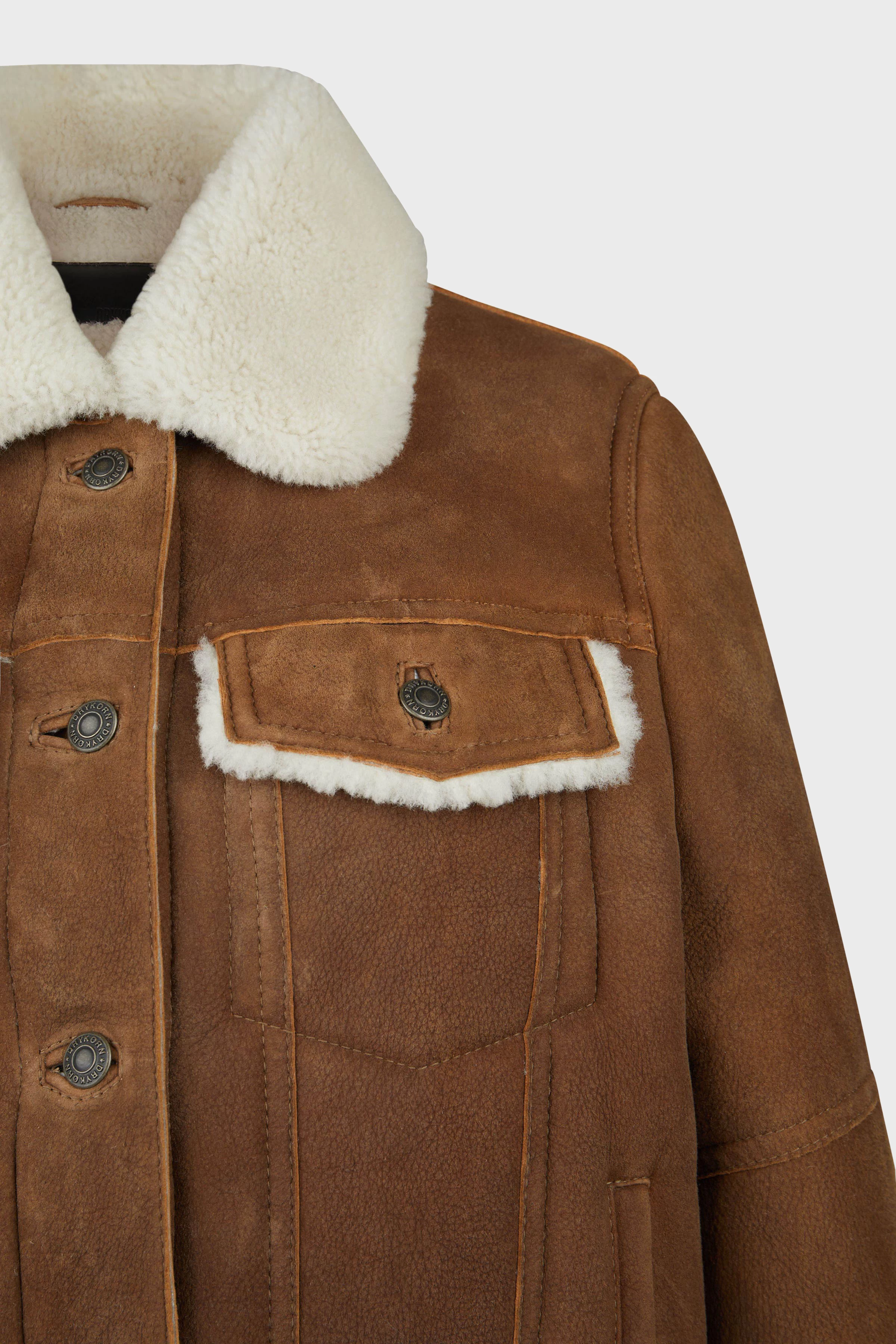 BRASA - lambskin oversized jacket - women - brown - Freisteller Detailansicht