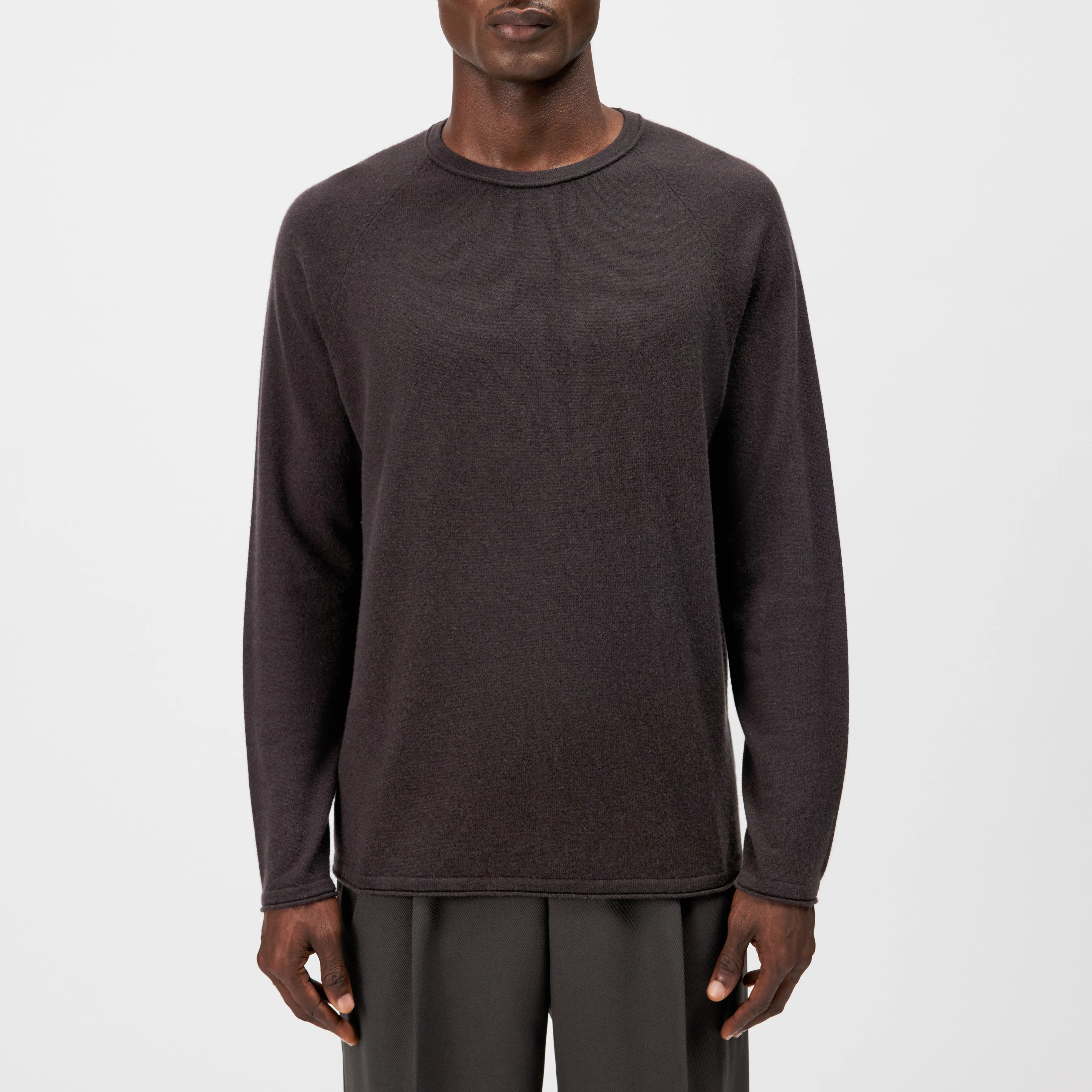 TITZIAN - Long sleeve top in 100% cashmere - men - brown - Frontansicht