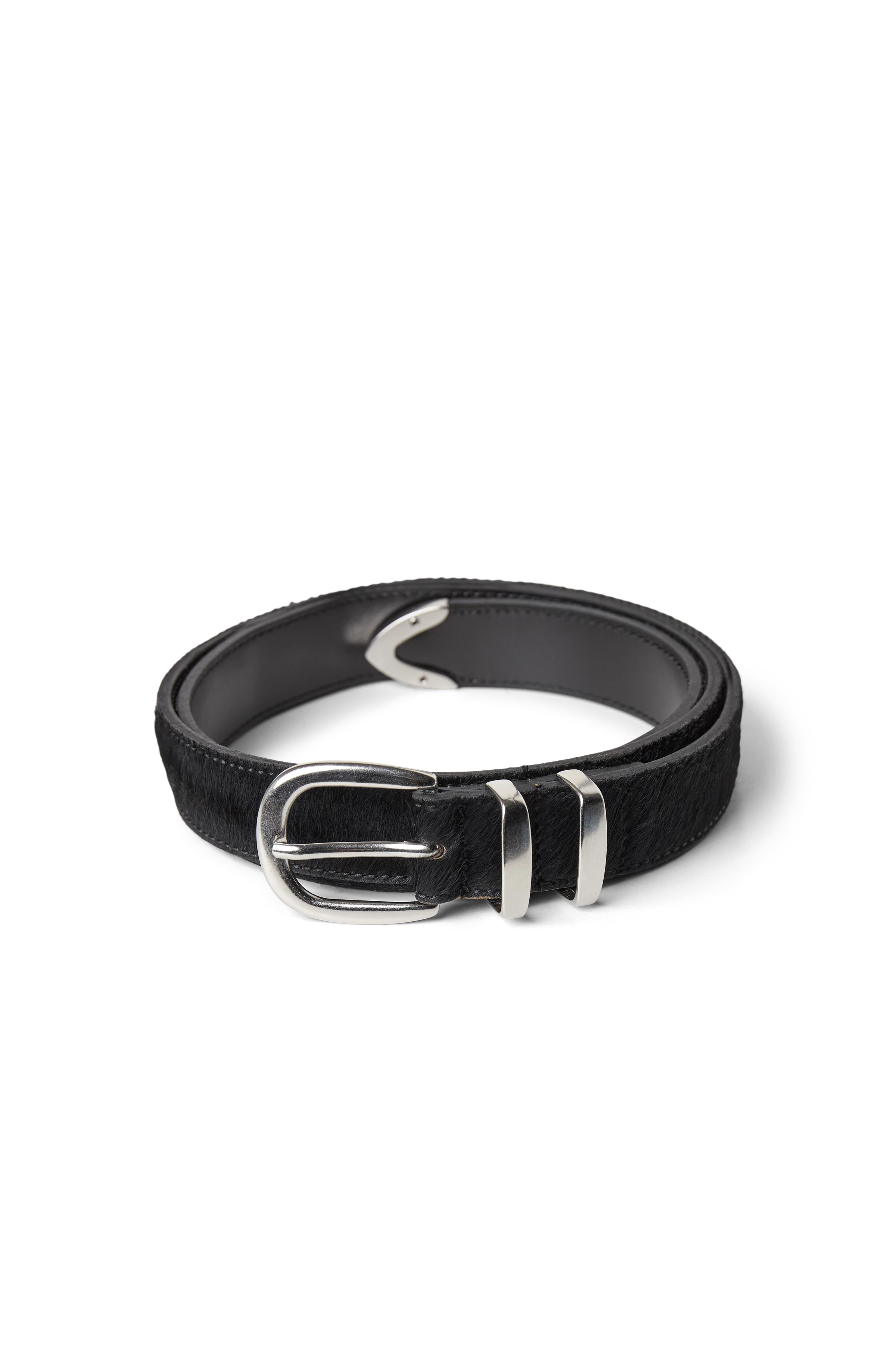 LIINO - Pure leather belt - unisex - black - Freisteller Frontansicht