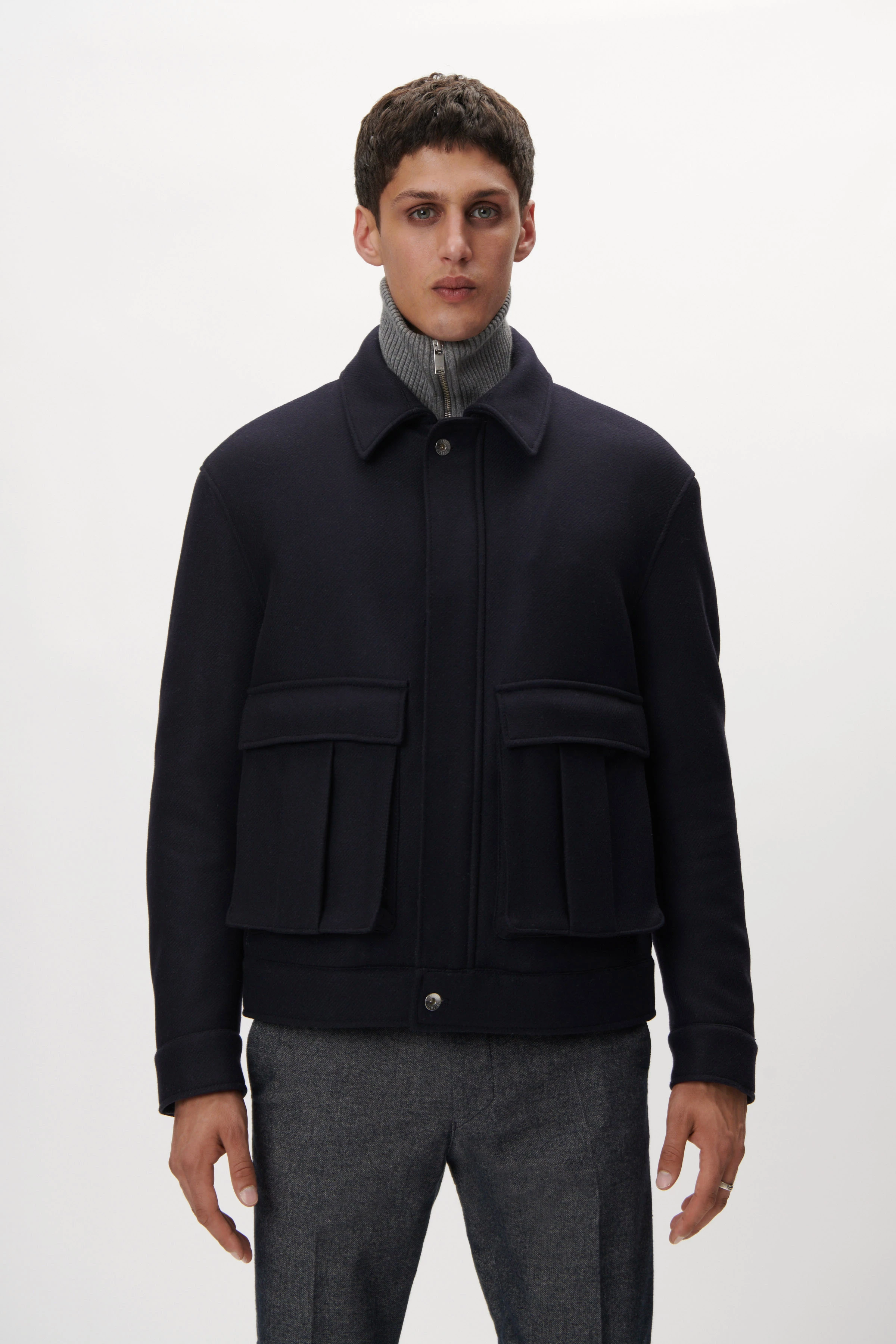 GREEDY - Wolljacke mit Teddyfutter - Herren - blau - Frontansicht