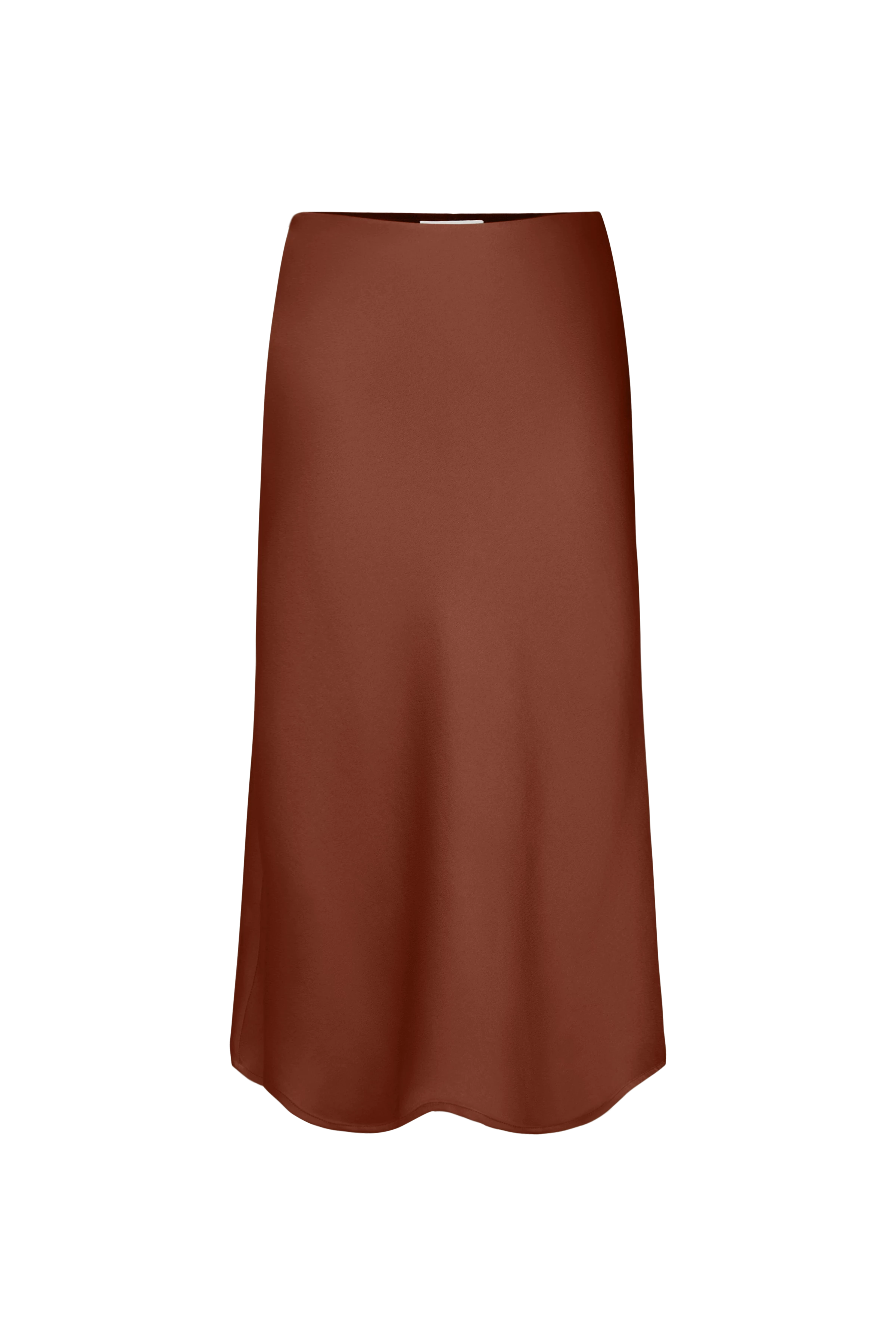 URA - Mid-length slip skirt in satin - women - brown - Freisteller Frontansicht