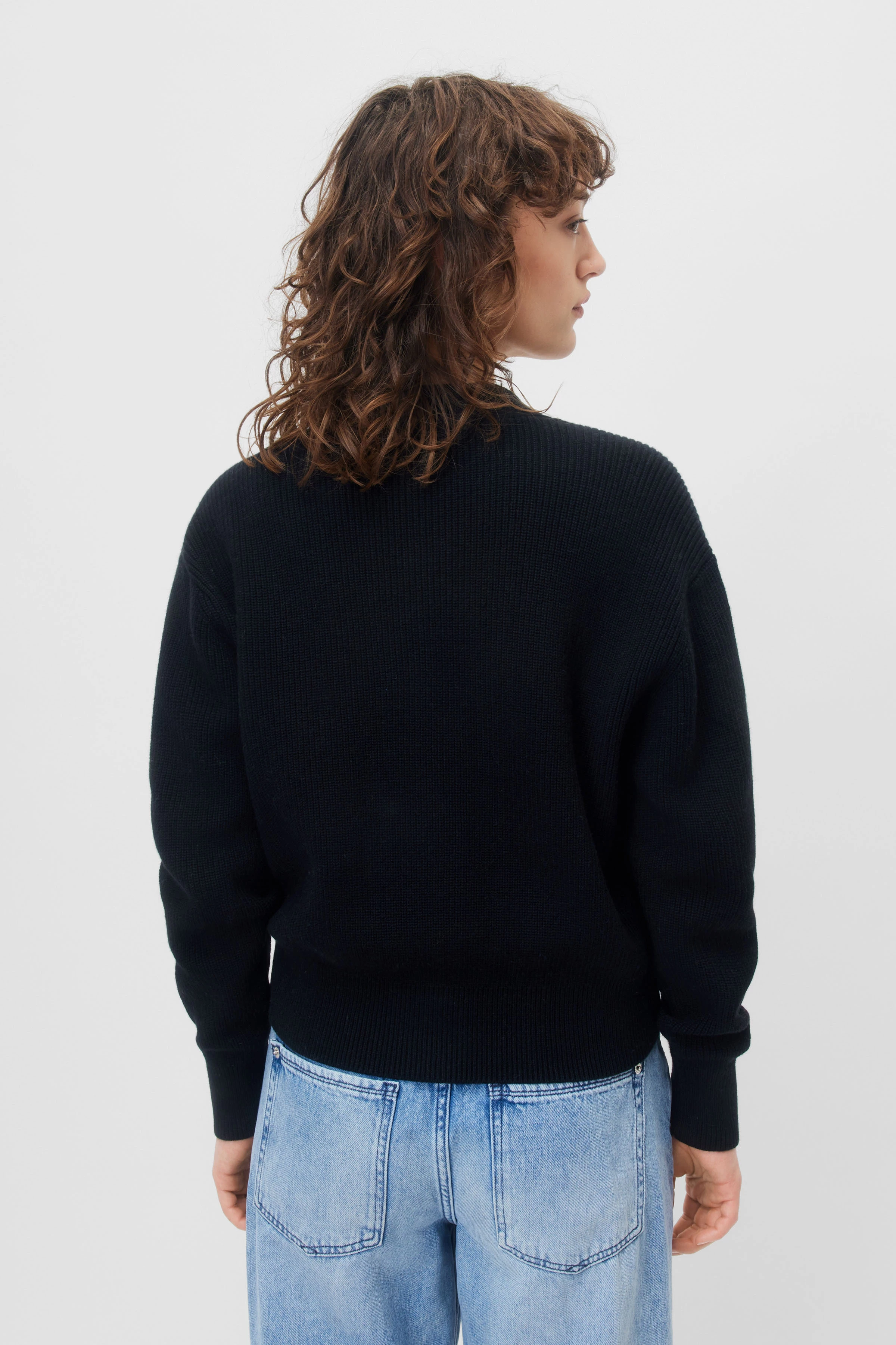 SIDALY - Strickjacke in Cotton-Cashmere - Damen - schwarz - Rückansicht