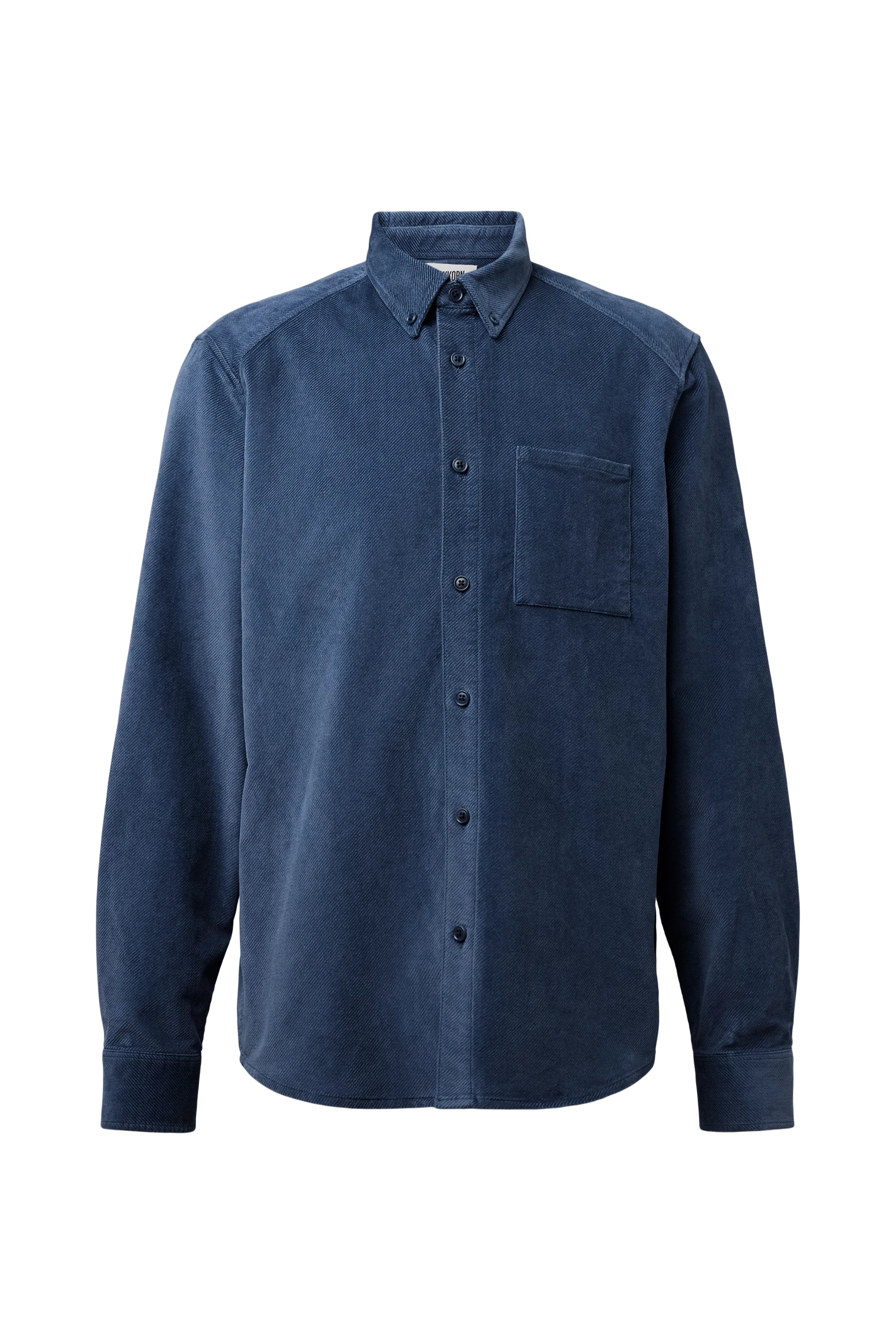 LIET_3 - Button-Down Hemd in Samt-Optik - Herren - blau - Freisteller Frontansicht