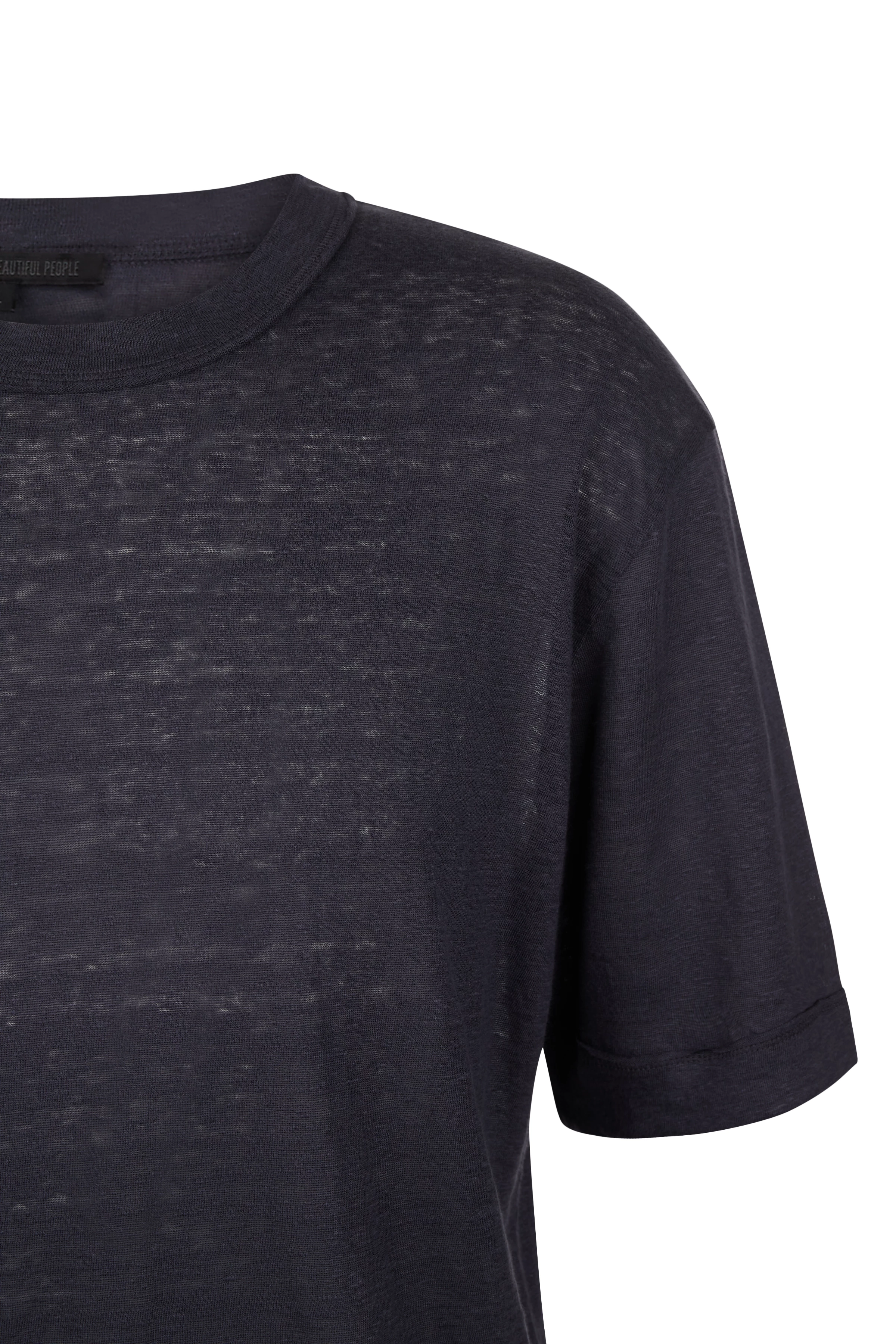 RAPHAEL - T-Shirt in reinem Leinen - Herren - blau - Freisteller Detailansicht