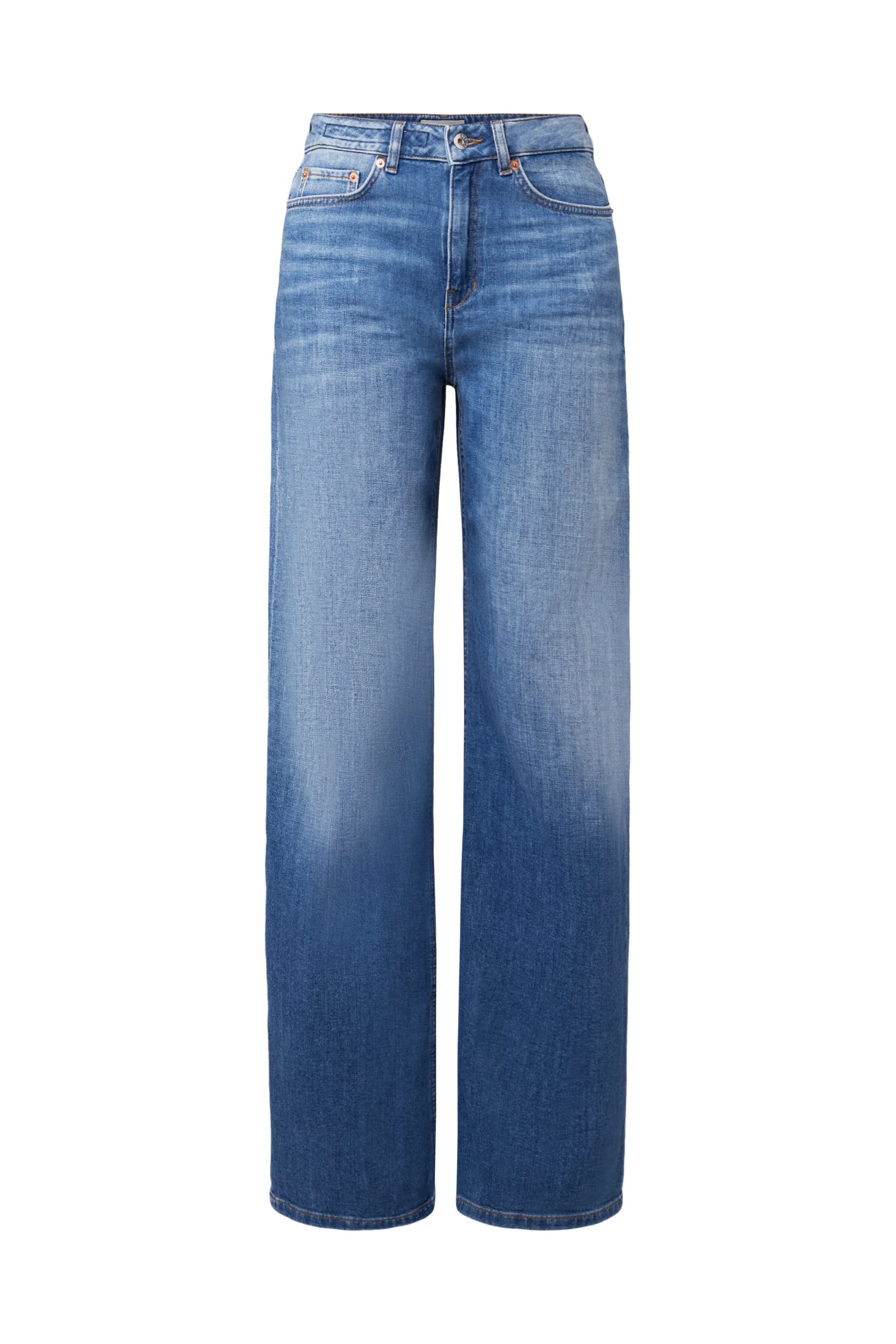 MEDLEY - Mid-waist jeans in mid-blauwe denim - dames - blauw - Freisteller Frontansicht