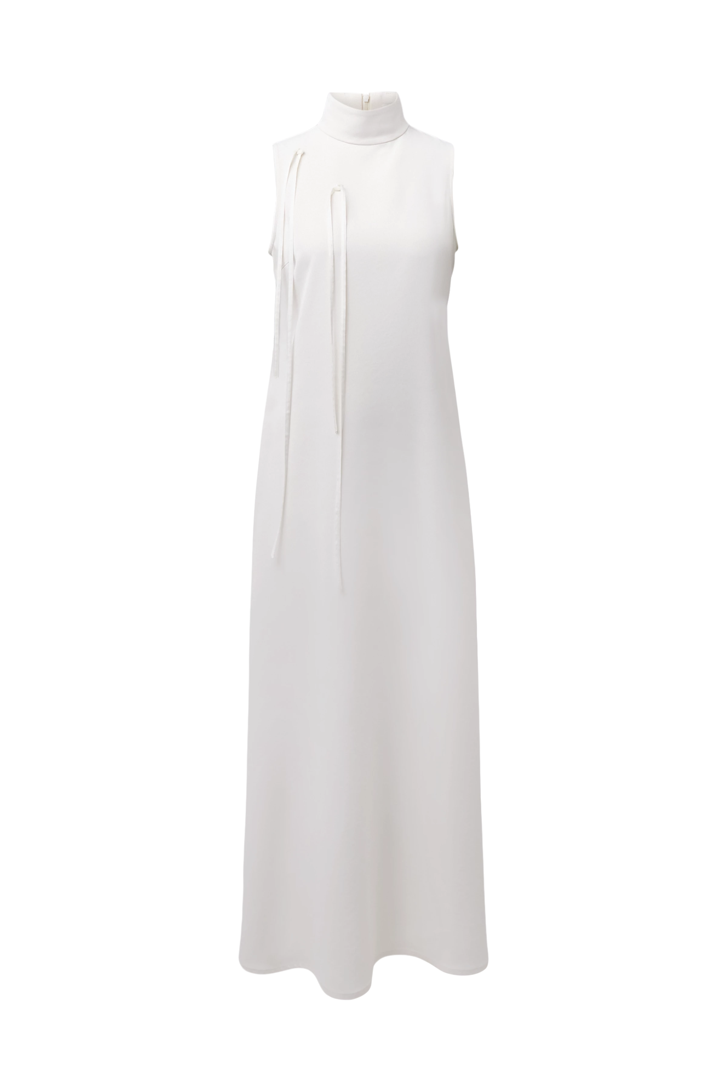 CAISIA_1 - Satin sleeveless maxi dress - women - off white - Freisteller Frontansicht