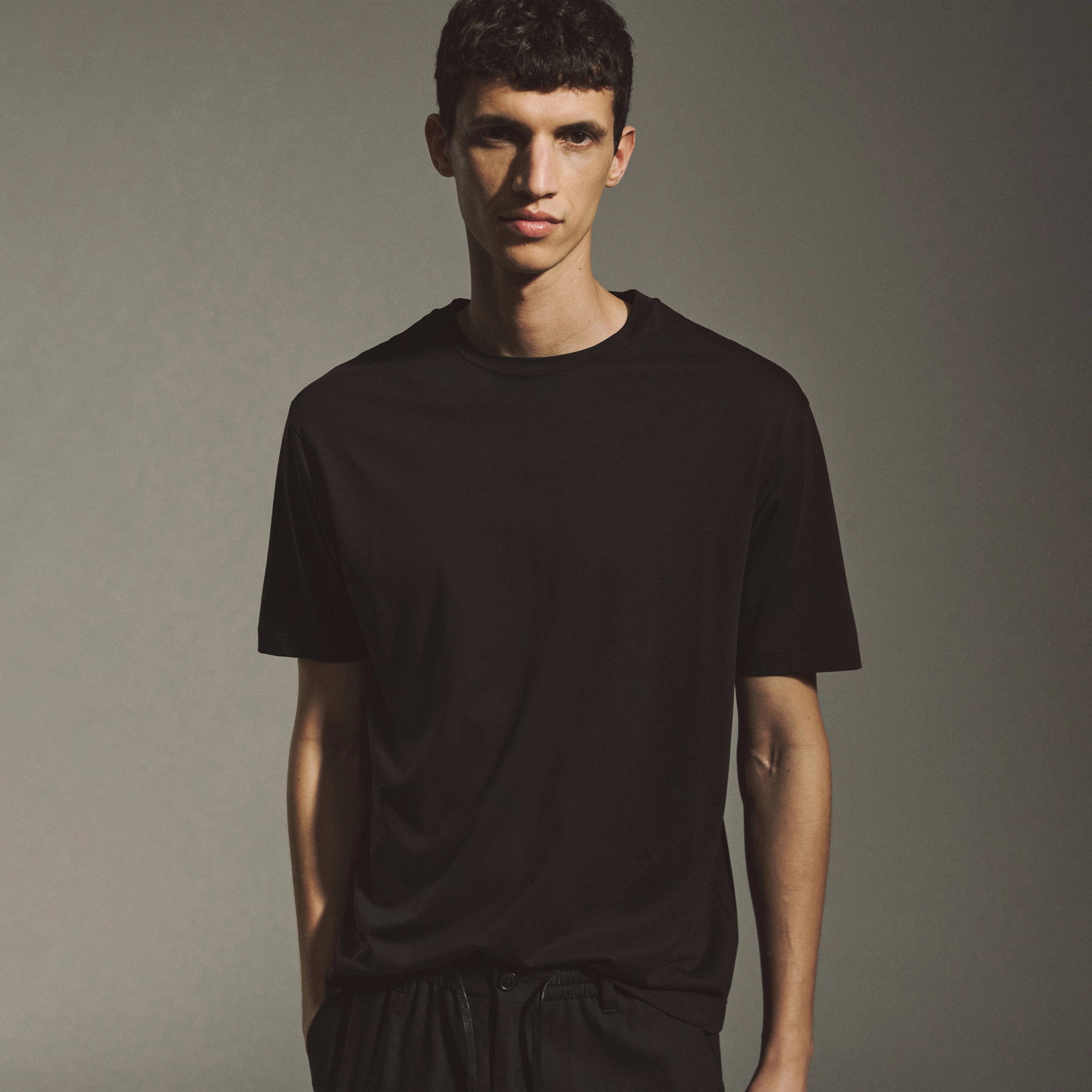 GILBERD - T-shirt in blended cotton modal - men - black