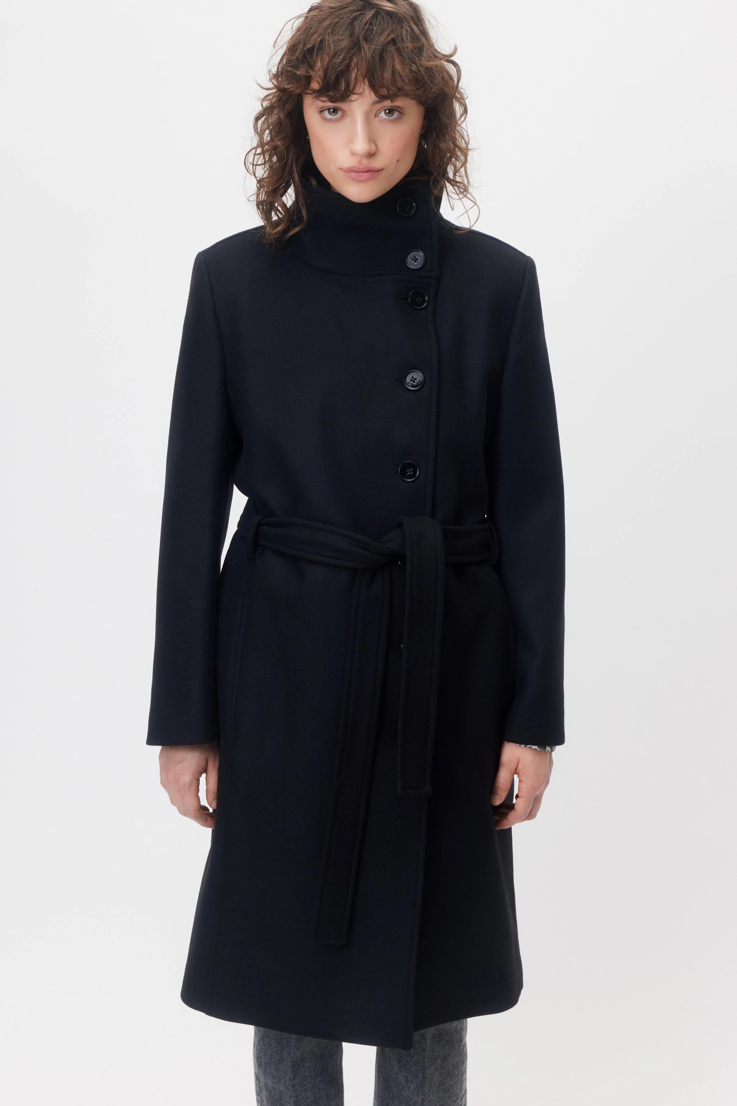 LEWISHAM - Uniformmantel in winterlicher Woll-Mischung - Damen - schwarz - Frontansicht