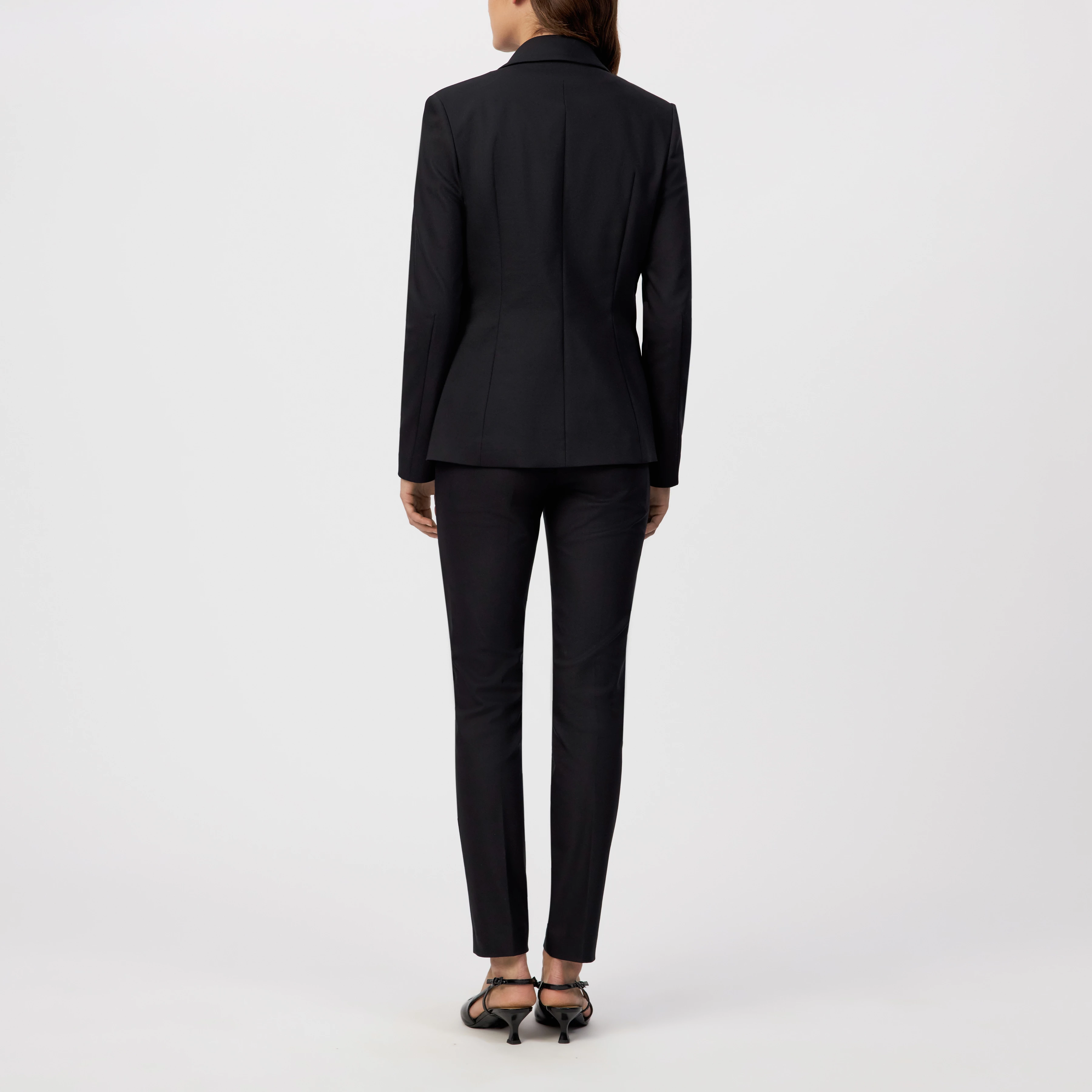 GOLDERS - Klassischer Einknopf Blazer in Technostretch-Satin - Damen - schwarz - Rückansicht