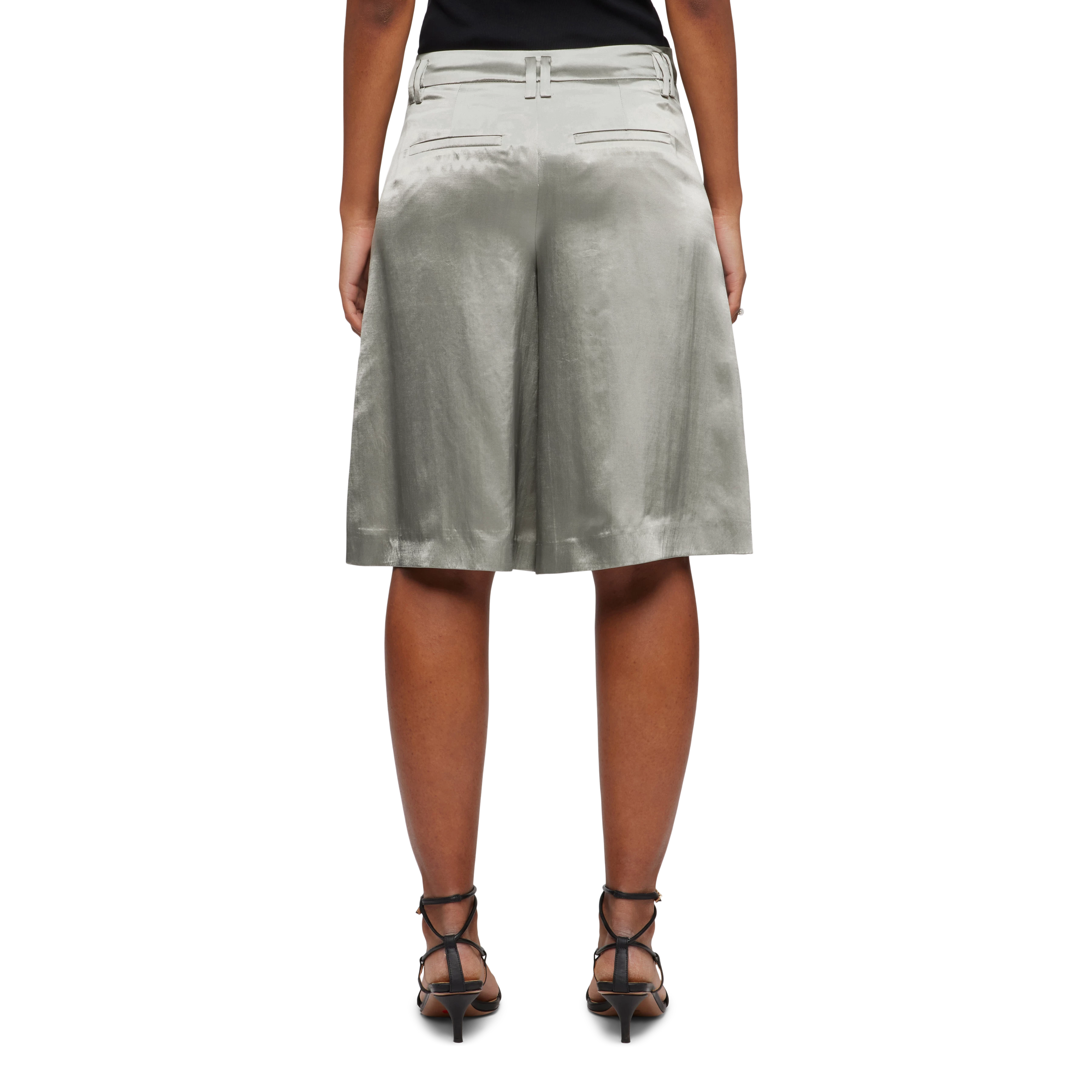 TERRIFY - Bermuda shorts in satin - women - beige - Rückansicht