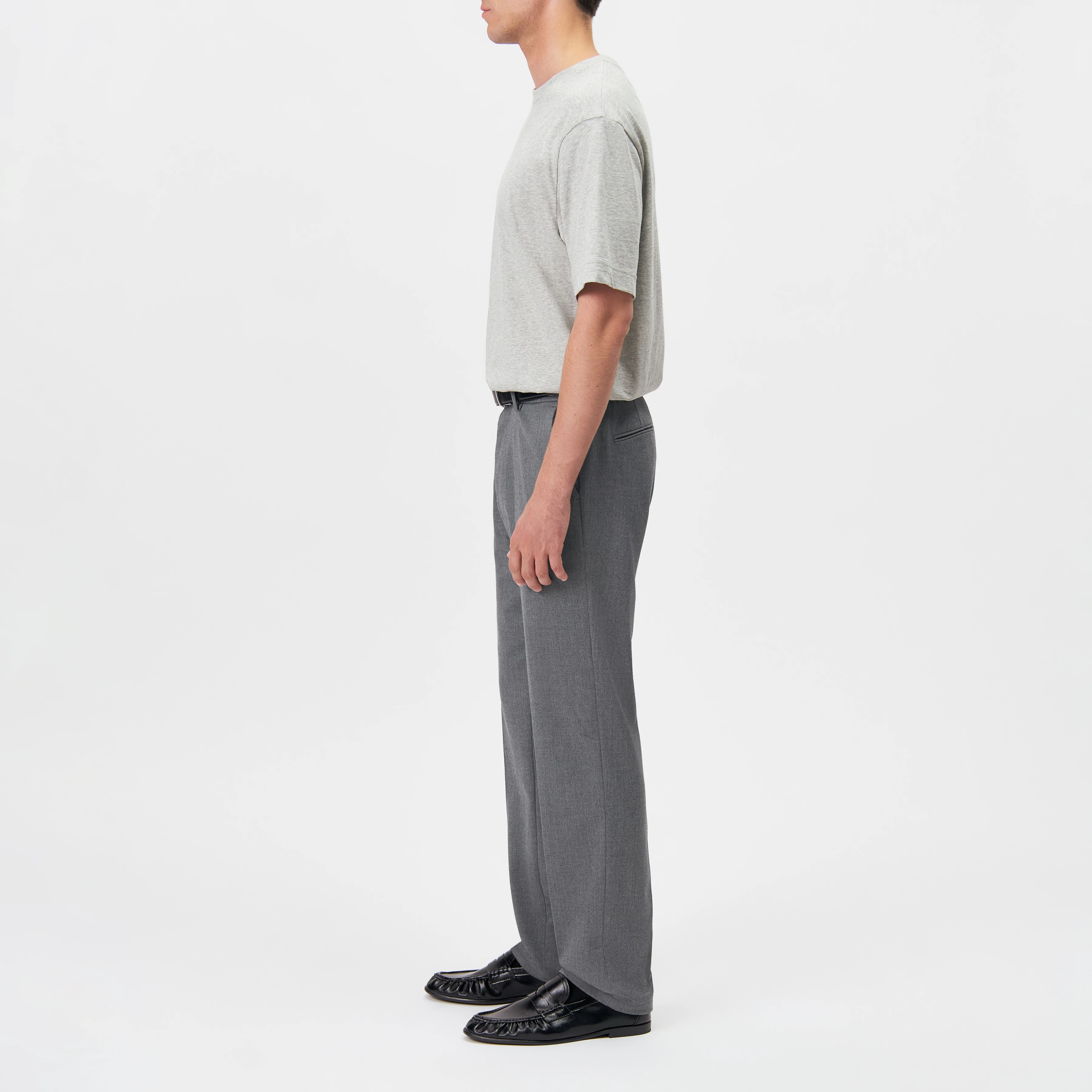 AJEND_RGLR - Tailored trousers in twill look - men - grey - Seitenansicht