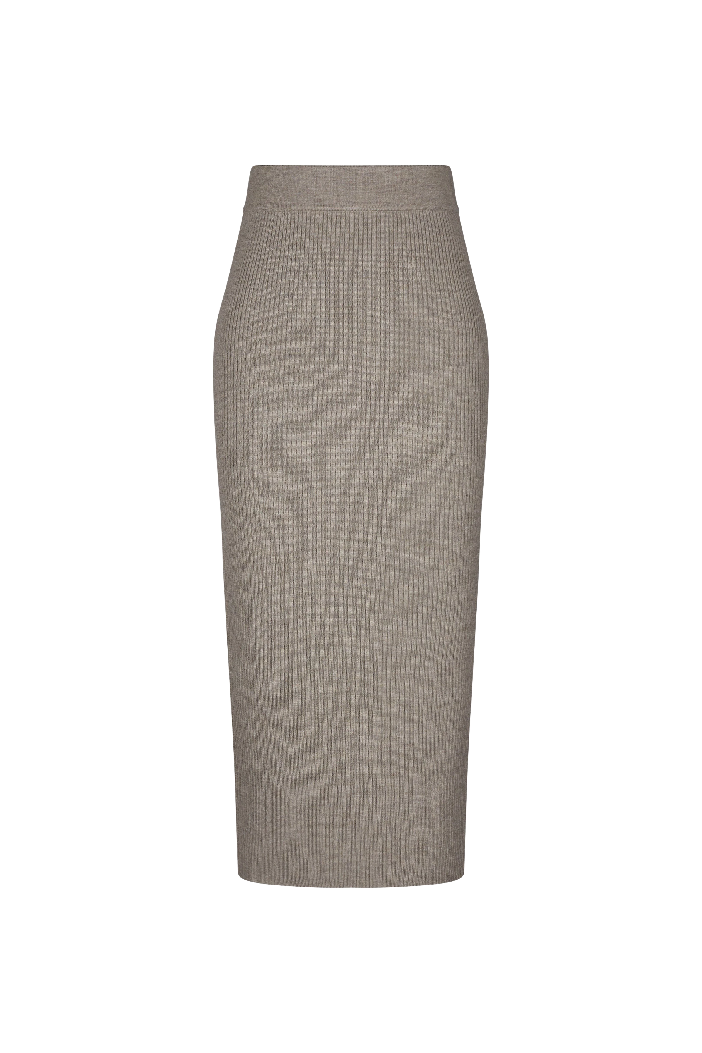 LYANNA - Strickrock in Merinowolle - Damen - braun - Freisteller Frontansicht