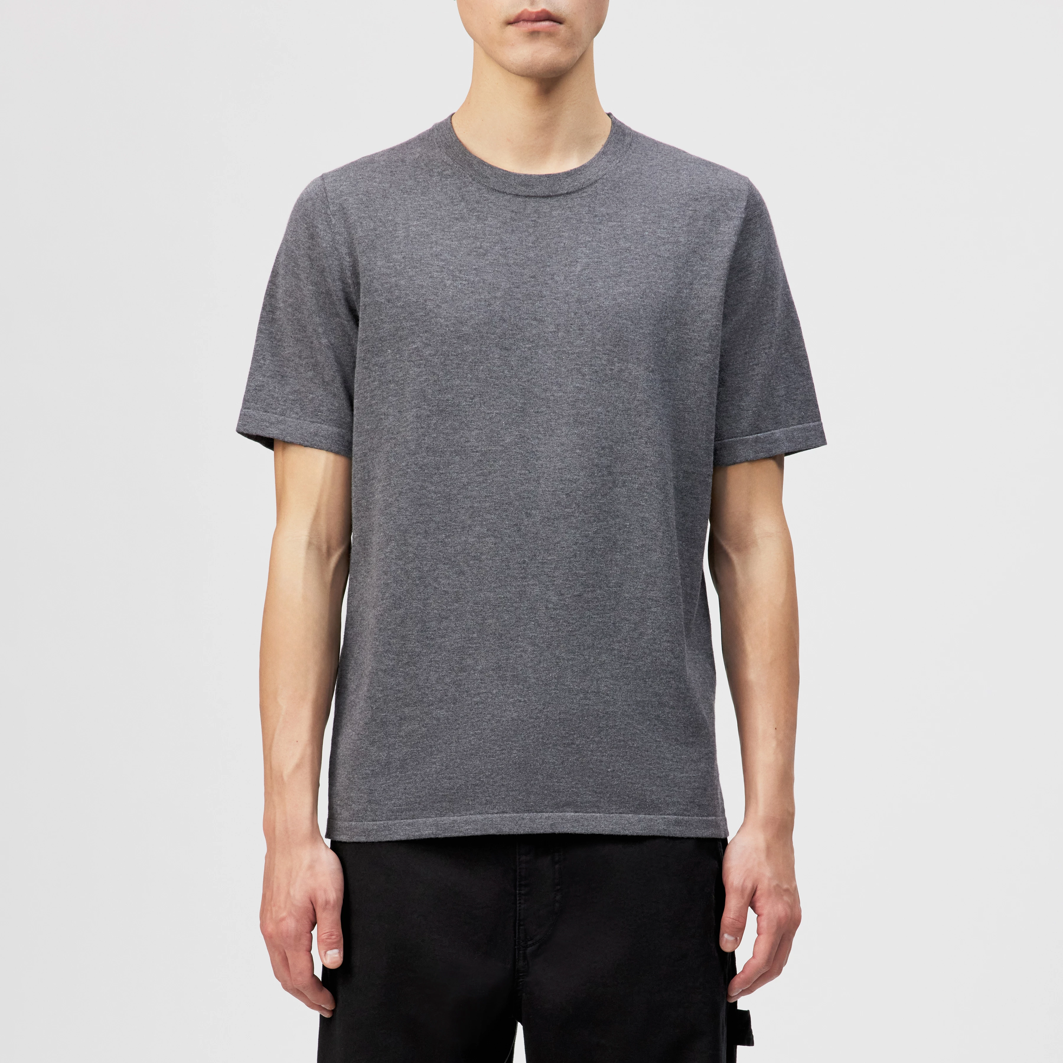 VALENTIN - T-shirt i merceriseret bomuld - men - grå - Frontansicht