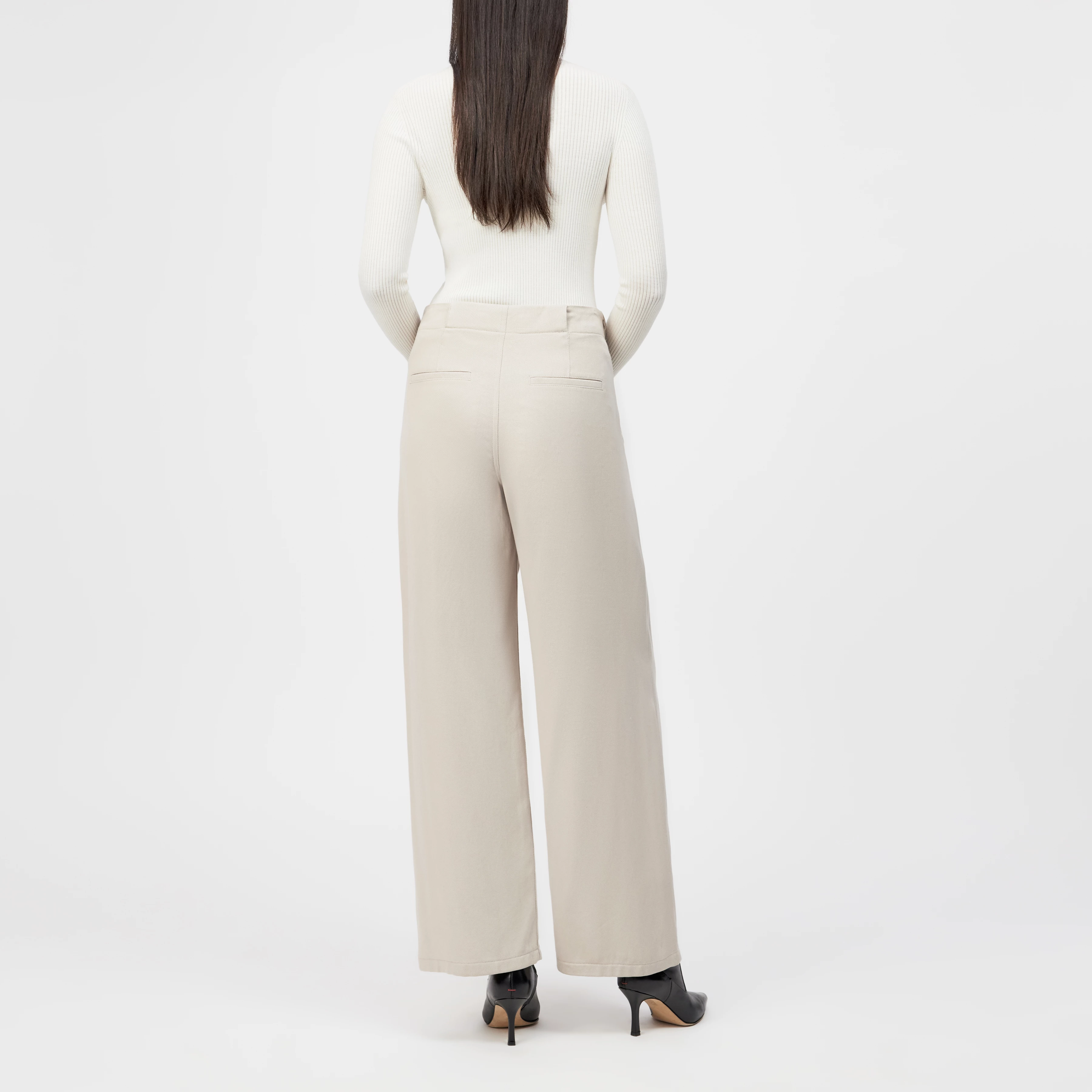 THREW - Tailored trousers in lyocell - women - beige - Rückansicht