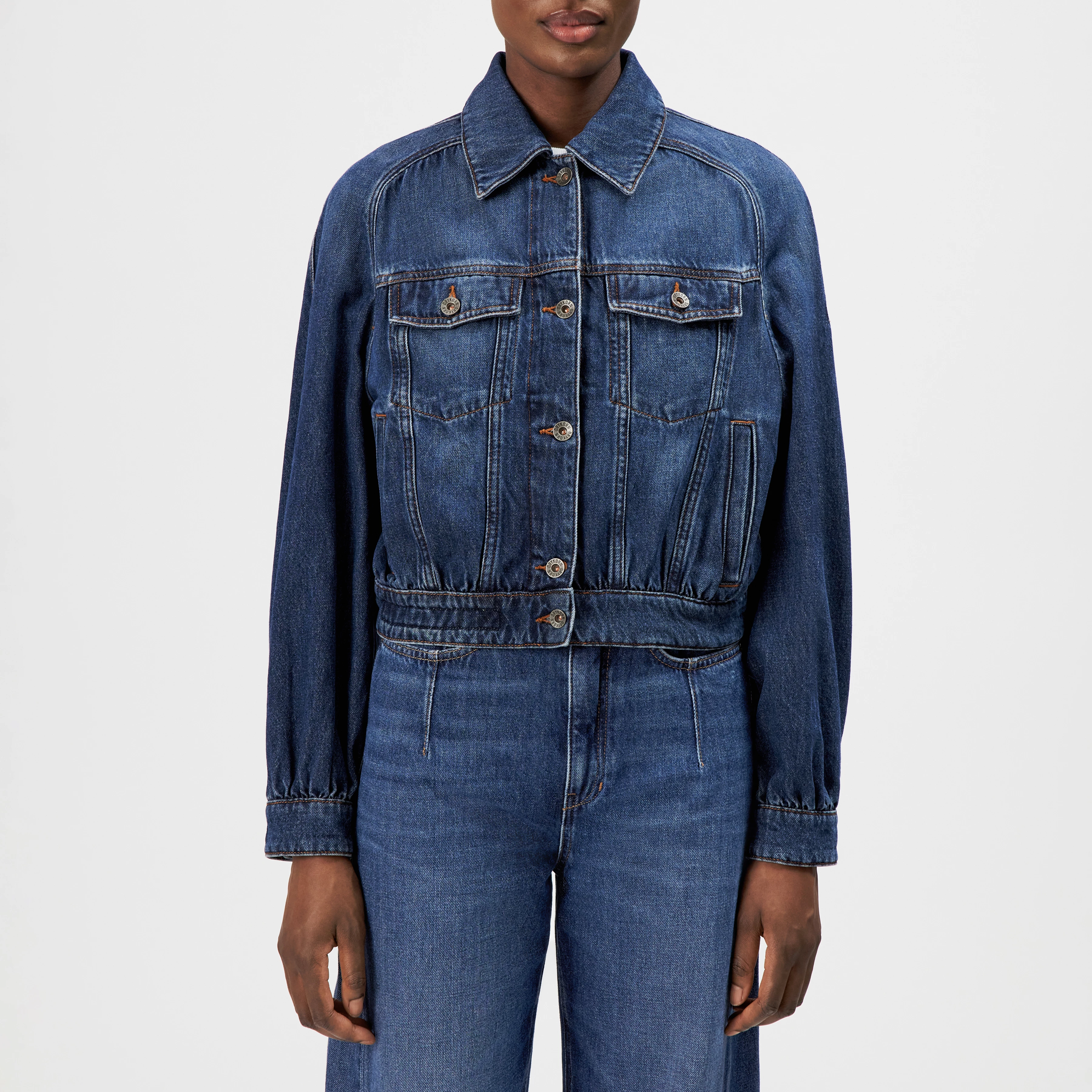 MARWICK - Relaxed fit, soft-flow denim jacket - women - blue - Frontansicht