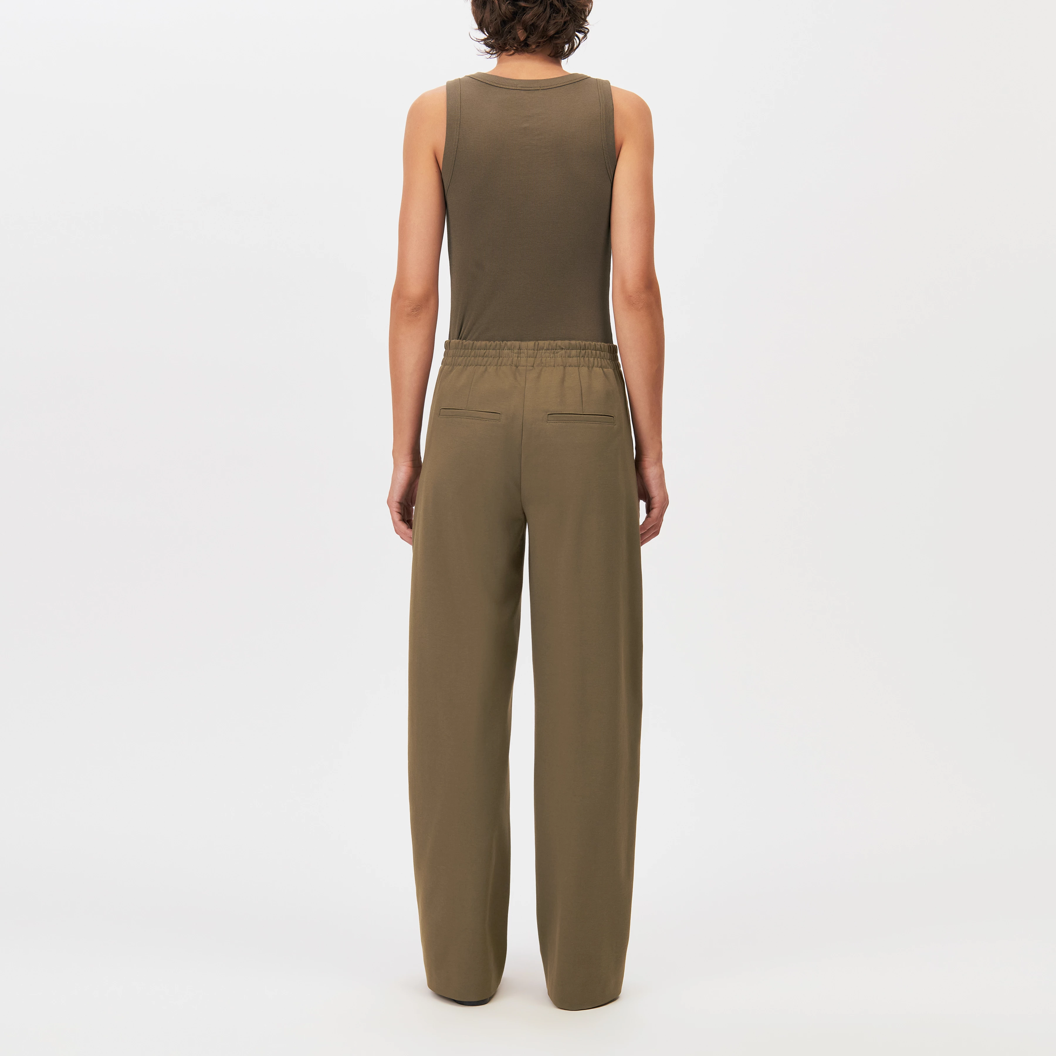 FAE_0 - Trousers with barrel legs in a viscose blend - women - green - Rückansicht