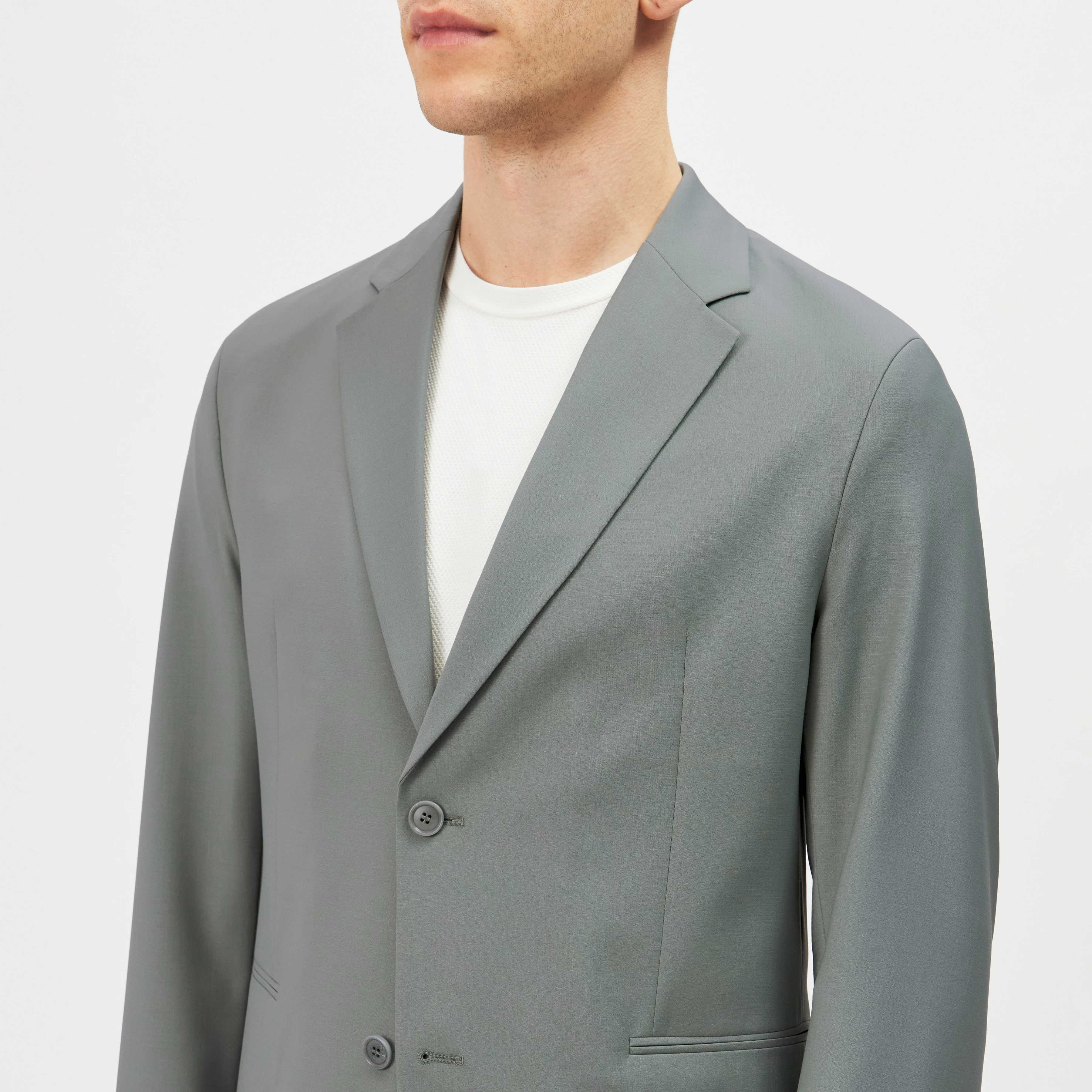 CATORY - Regular-Fit Sakko in Woll-Mix - Herren - grün - Detailansicht am Model