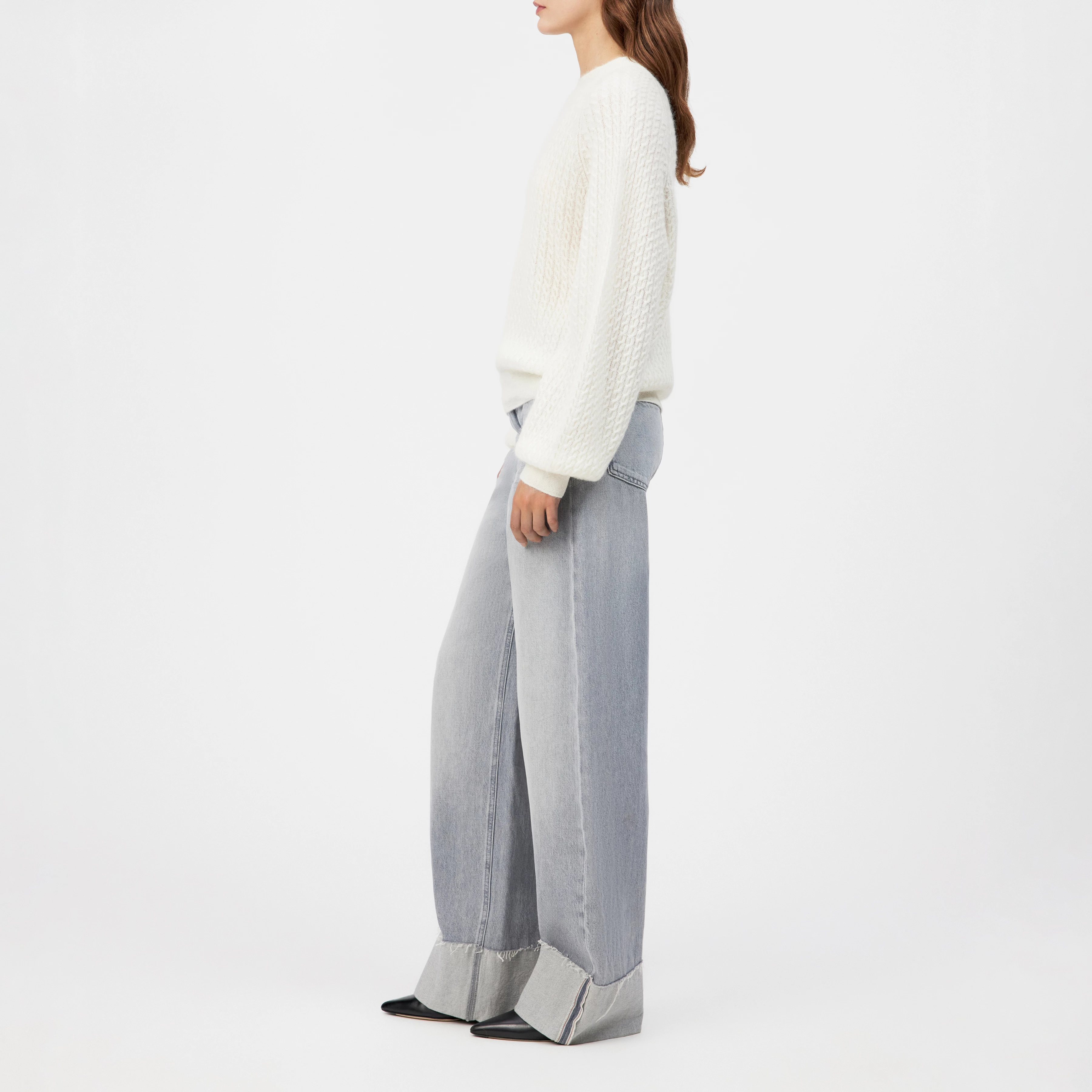 LARELYA_2 - Luxurious Suri alpaca blend jumper - women - off white - Seitenansicht