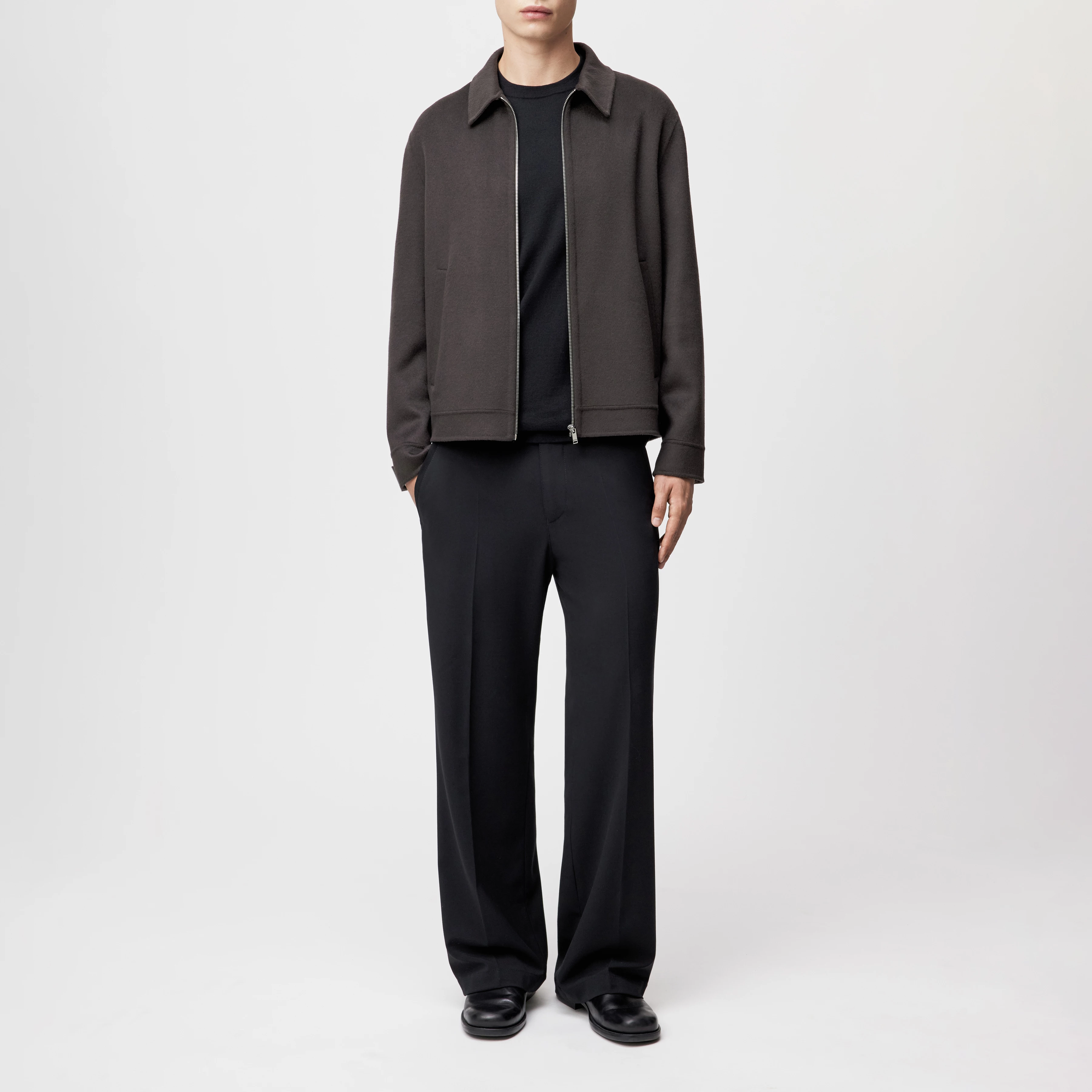 RIKKA_2 - Jacke in Woll-Doubleface - Herren - braun - Ganzkörper-Frontansicht