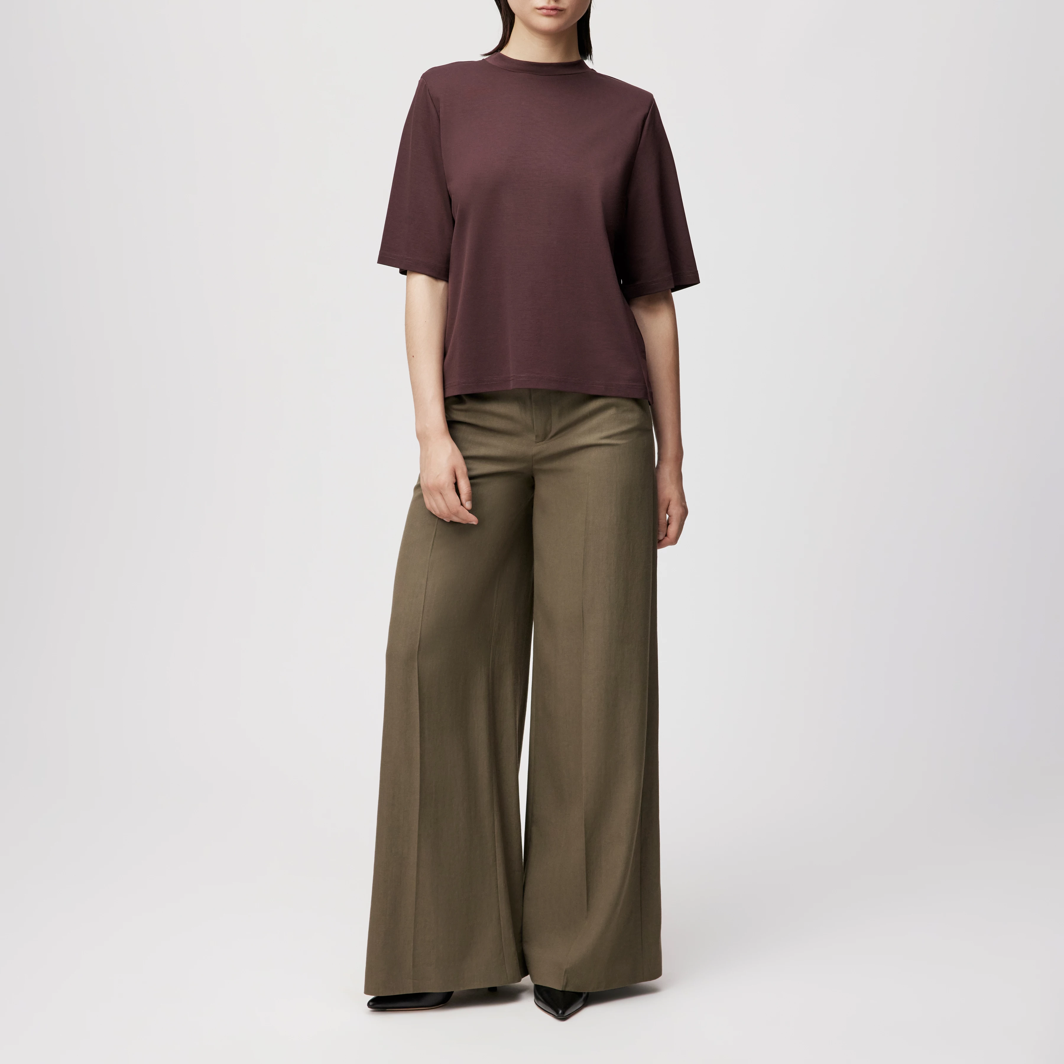 TADURA - T-shirt in lyocell blend - women - red - Ganzkörper-Frontansicht