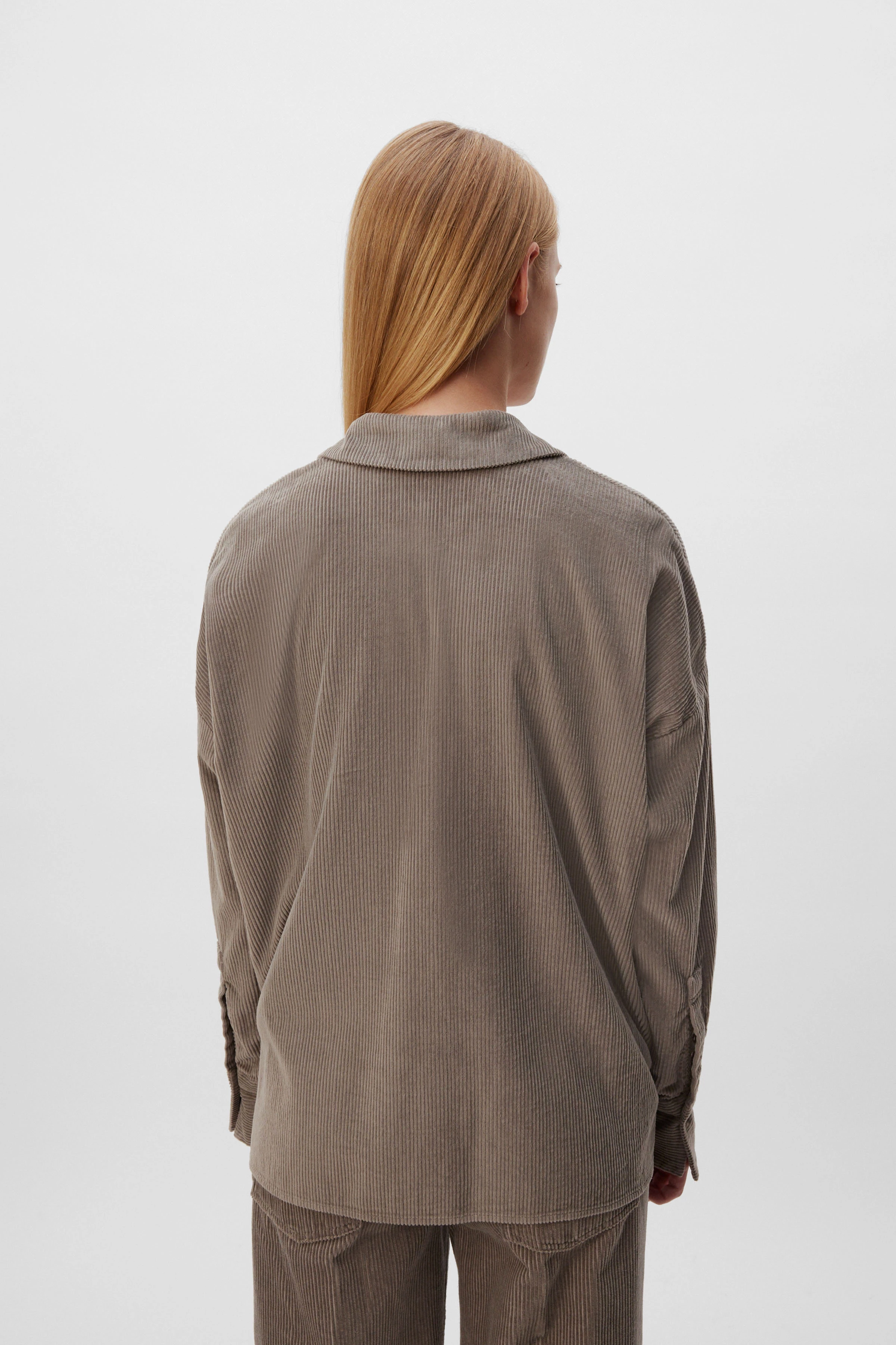 CLOELIA - shirt blouse in soft corduroy - women - brown - Rückansicht