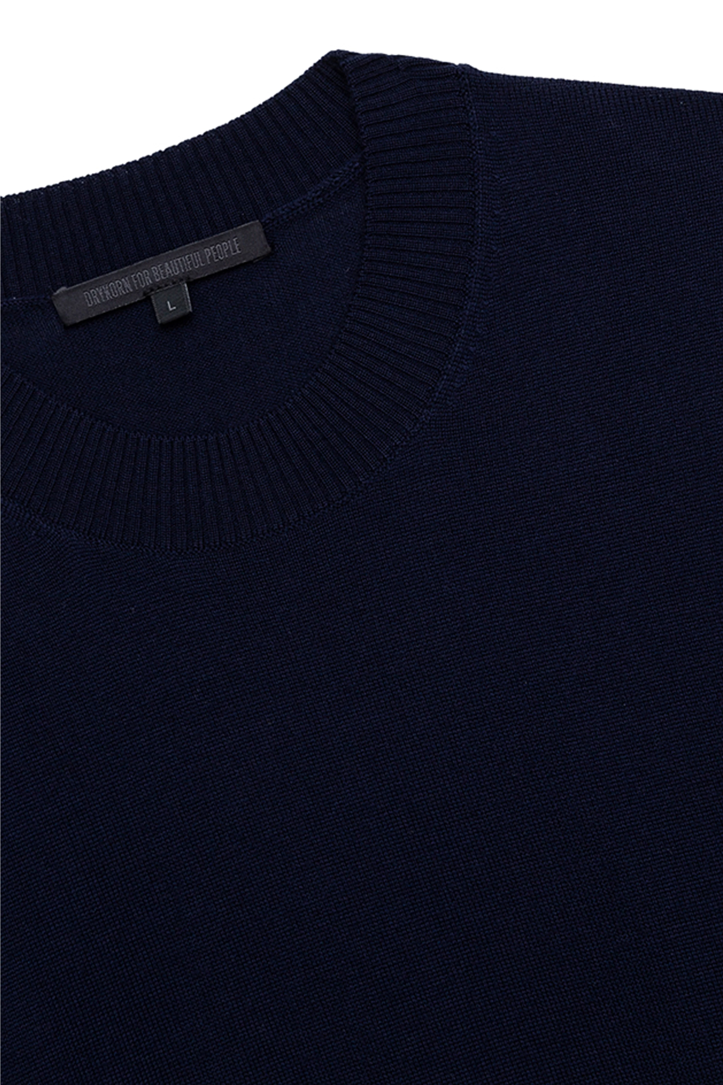 VINCENT - Rundhalspullover in Merinowolle - Herren - blau - Freisteller Detailansicht