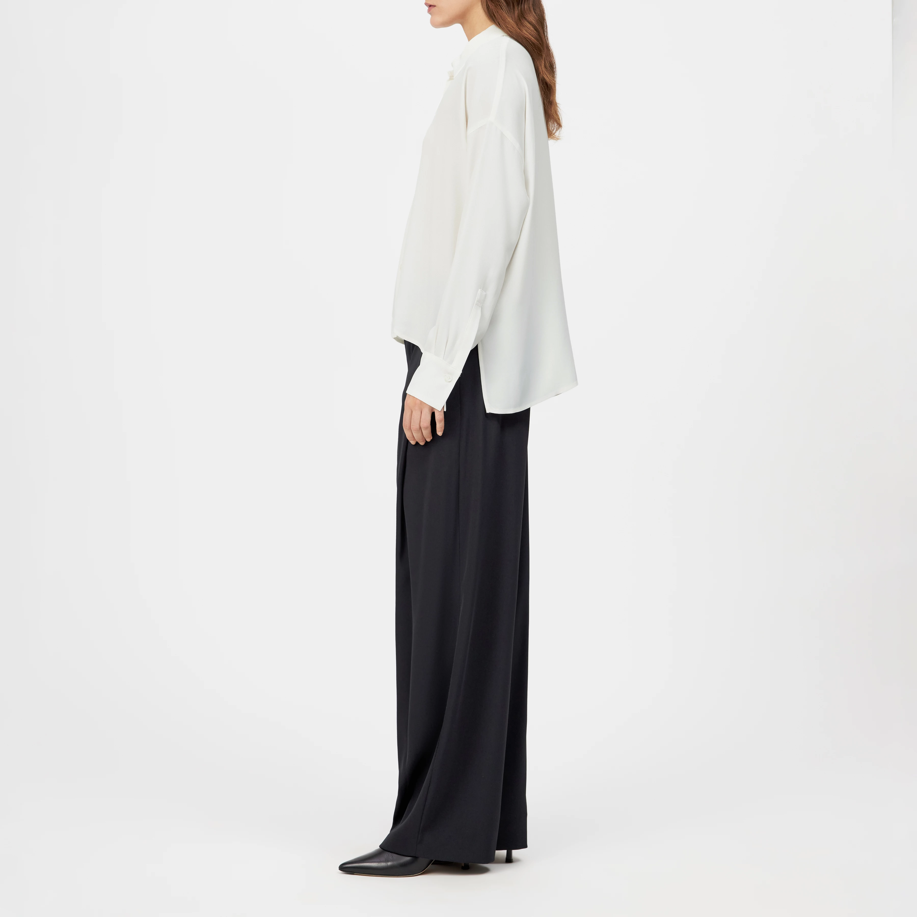 CLOELIA - Klassische Hemdbluse in Seiden-Mix - Damen - off white - Seitenansicht