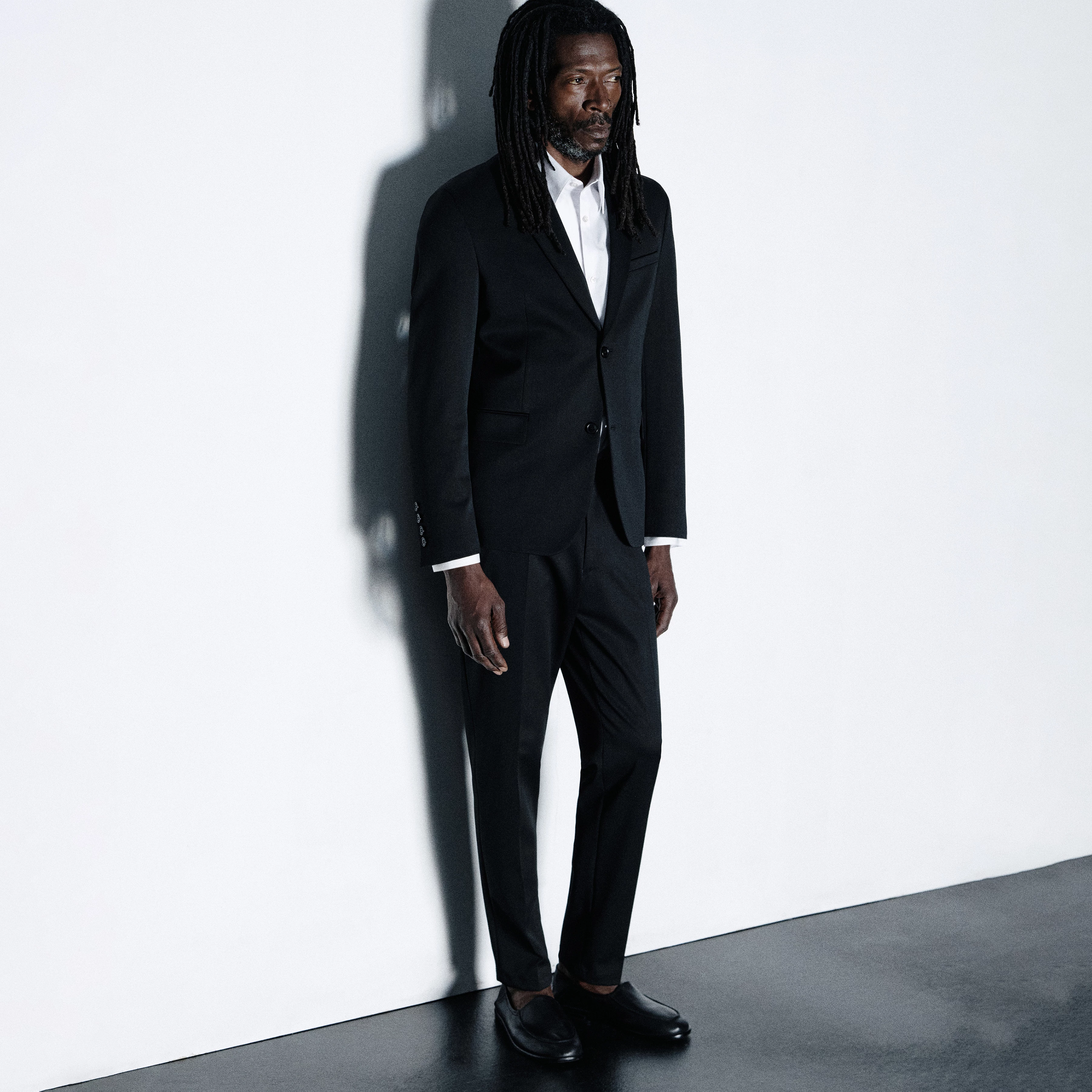 AJEND - Tailored trousers in viscose blend - men - black