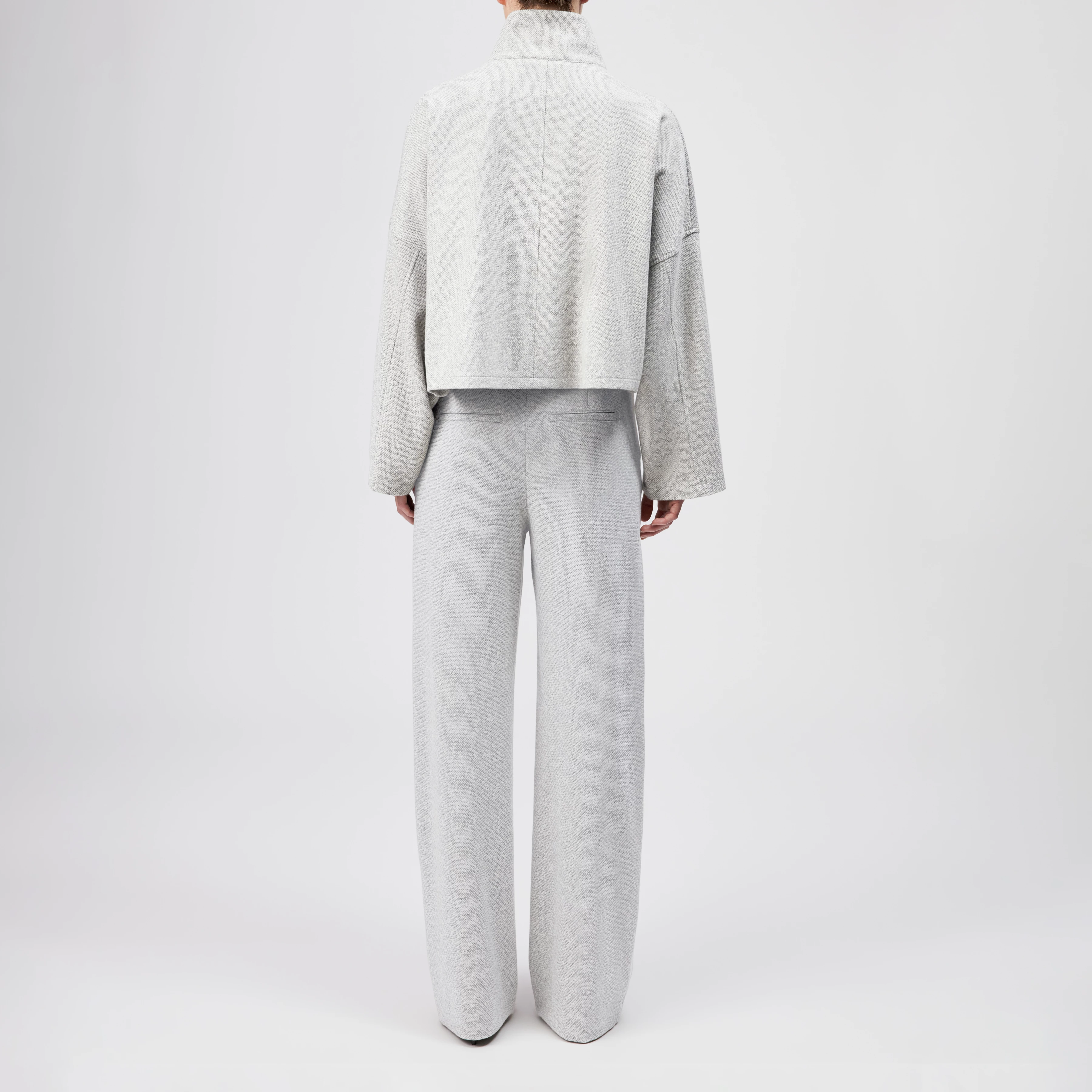 ELSTOW_1 - Oversized patterned jersey jacket - women - grey - Rückansicht