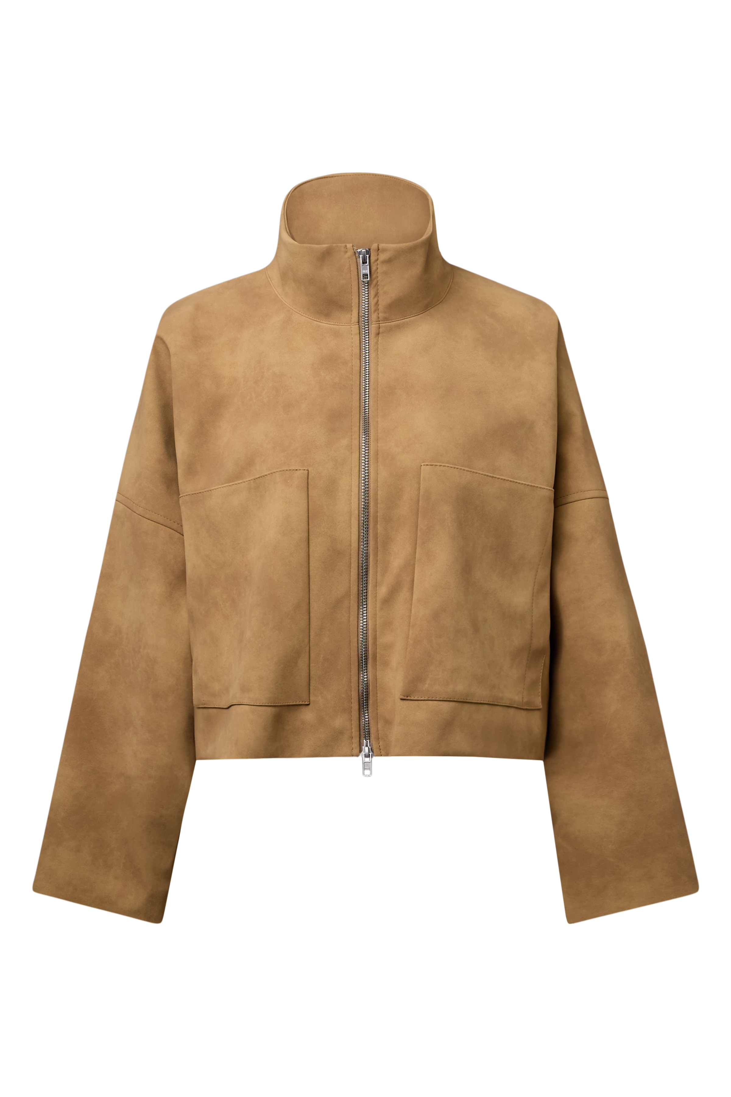 ELSTOW_1 - Oversized jacket in leather look - women - brown - Freisteller Frontansicht