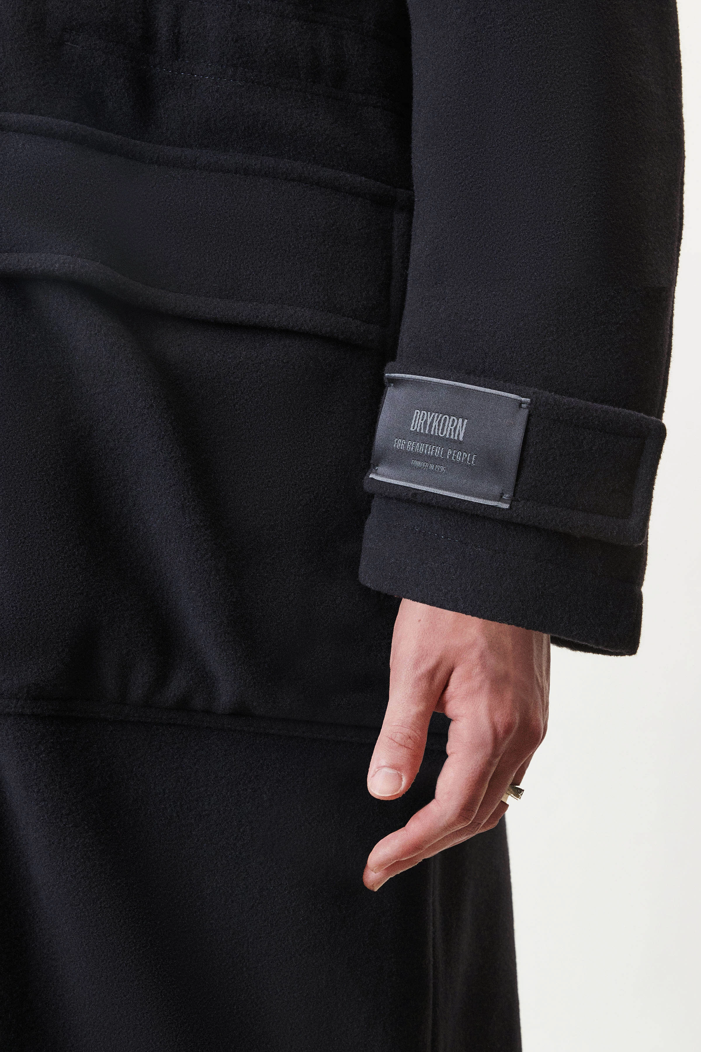 LORION - Parka met kap in wol fleece - heren - zwart - Detailansicht am Model