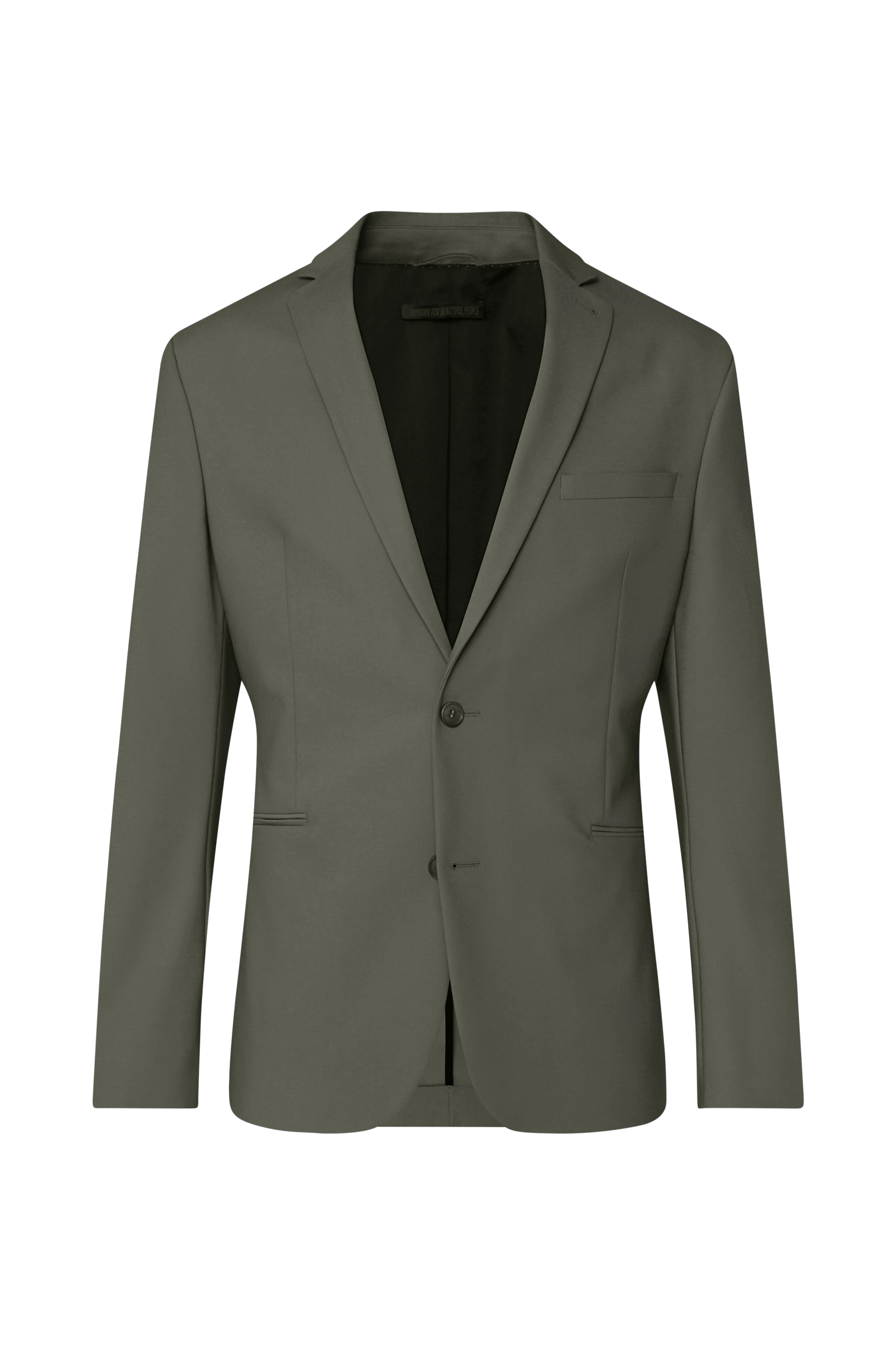 HORLEY - slim fit jacket with falling reverse in technostretch satin - men - green - Freisteller Frontansicht