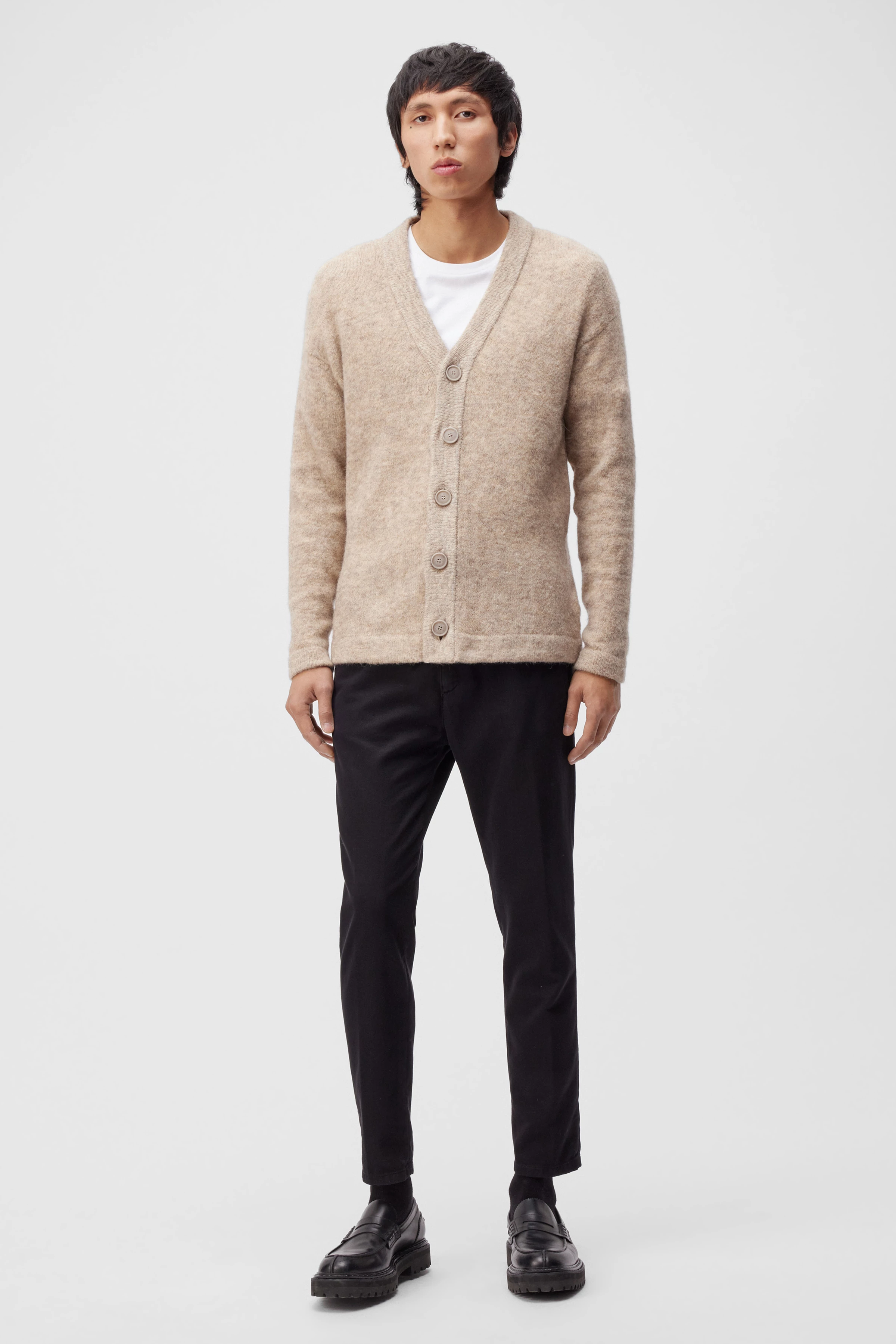 NADIR - Cardigan en bouclette doux - men - marron - Ganzkörper-Frontansicht