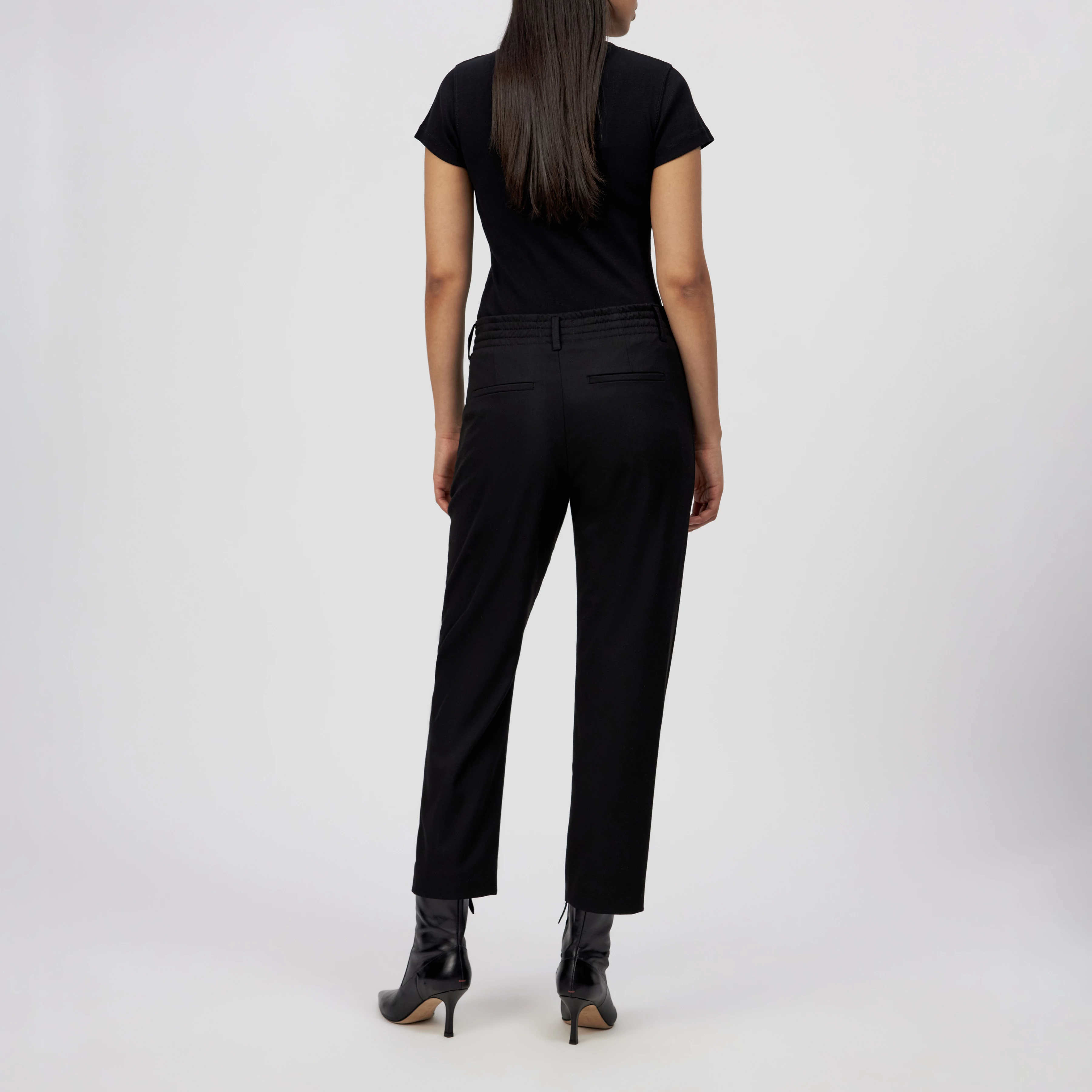 DISPATCH_0 - Pleated trousers in viscose blend - women - Natural Aluminium - Rückansicht