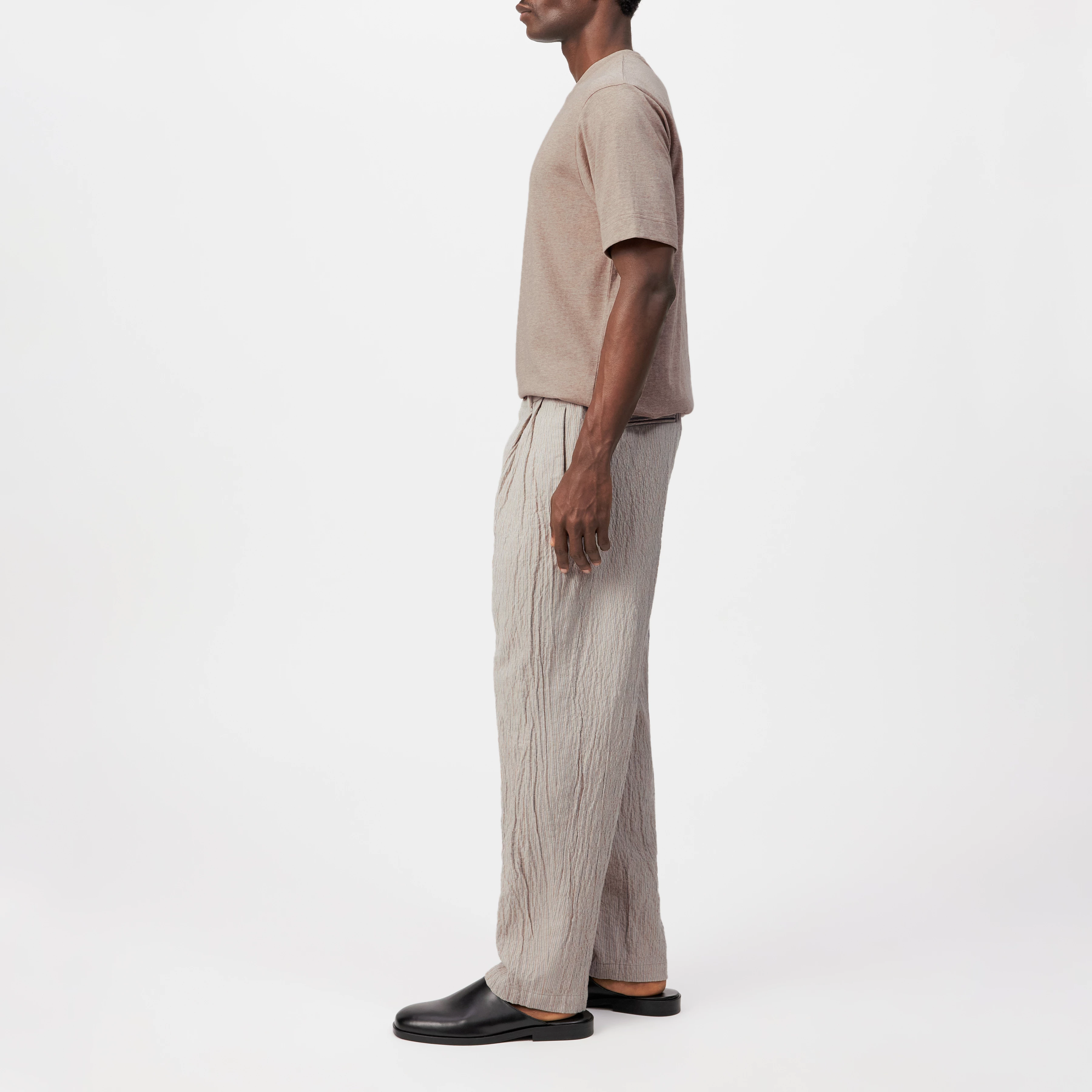 MARYKO - Tailored trousers in cotton blend - men - beige - Seitenansicht